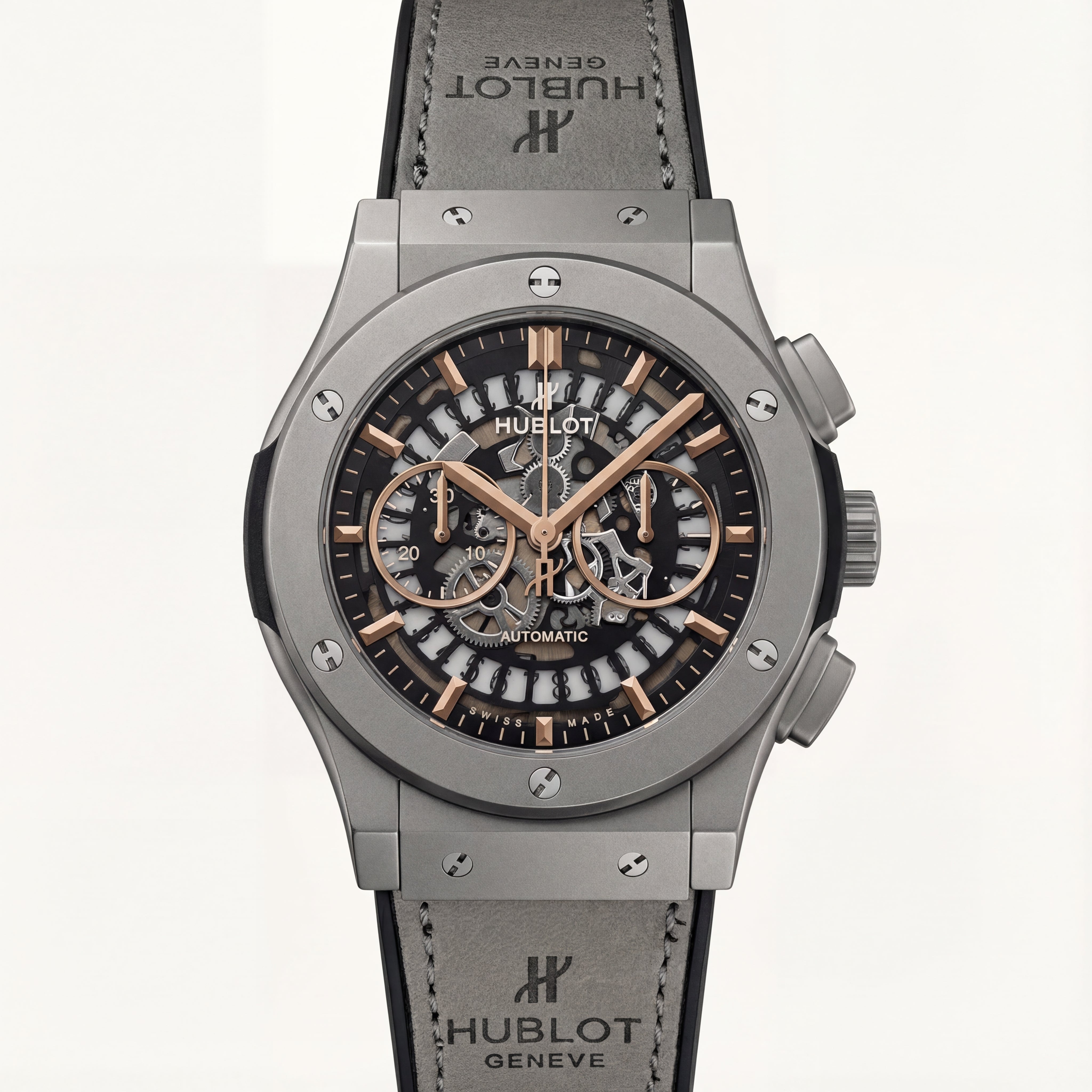 Grey Skeleton Chronograph Watch – Premium Leather Strap Edition