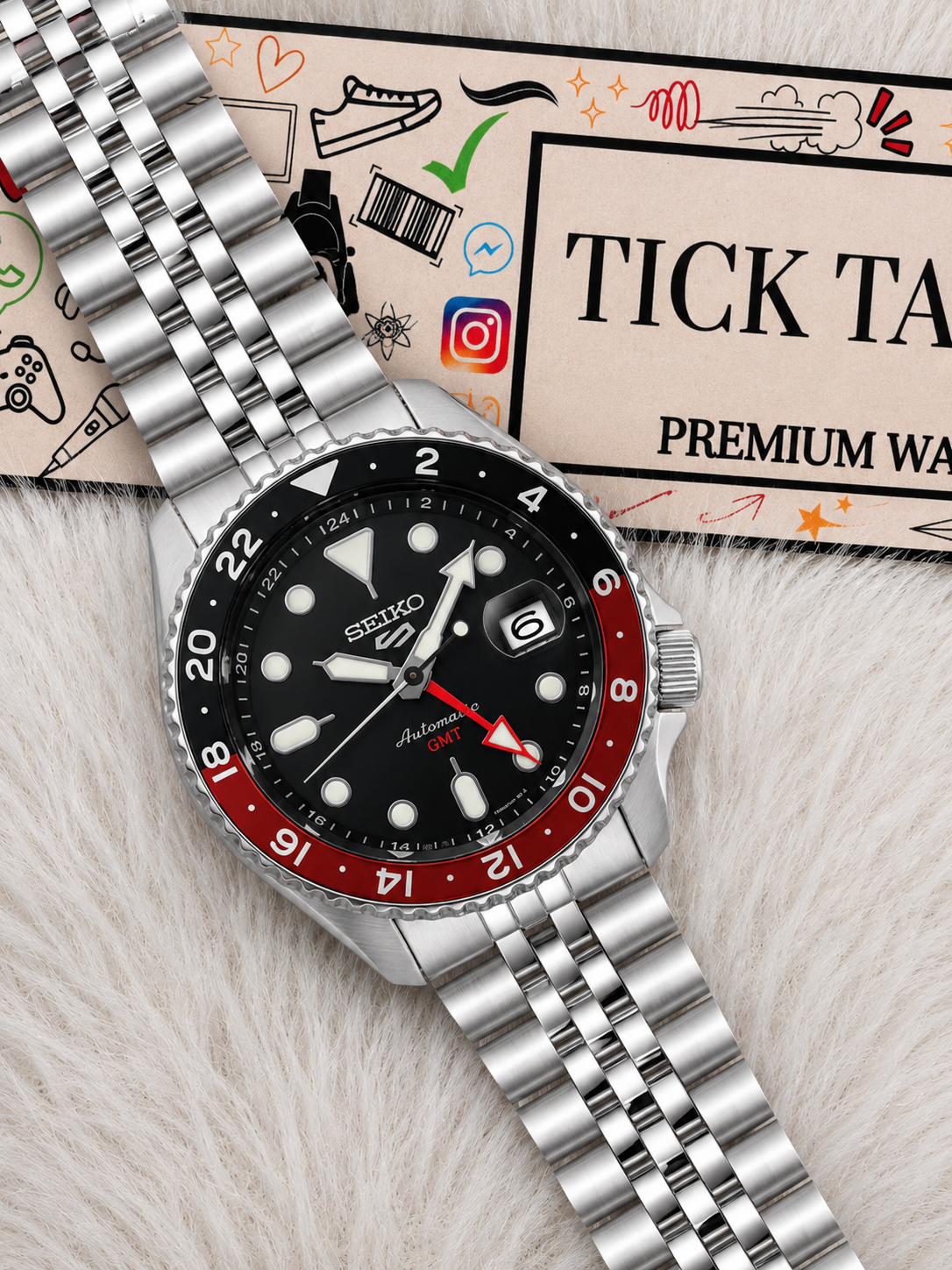 Midnight Black Dual-Tone GMT Steel Watch