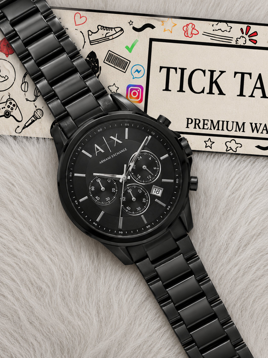 Centrix All-Black Chronograph Steel Watch