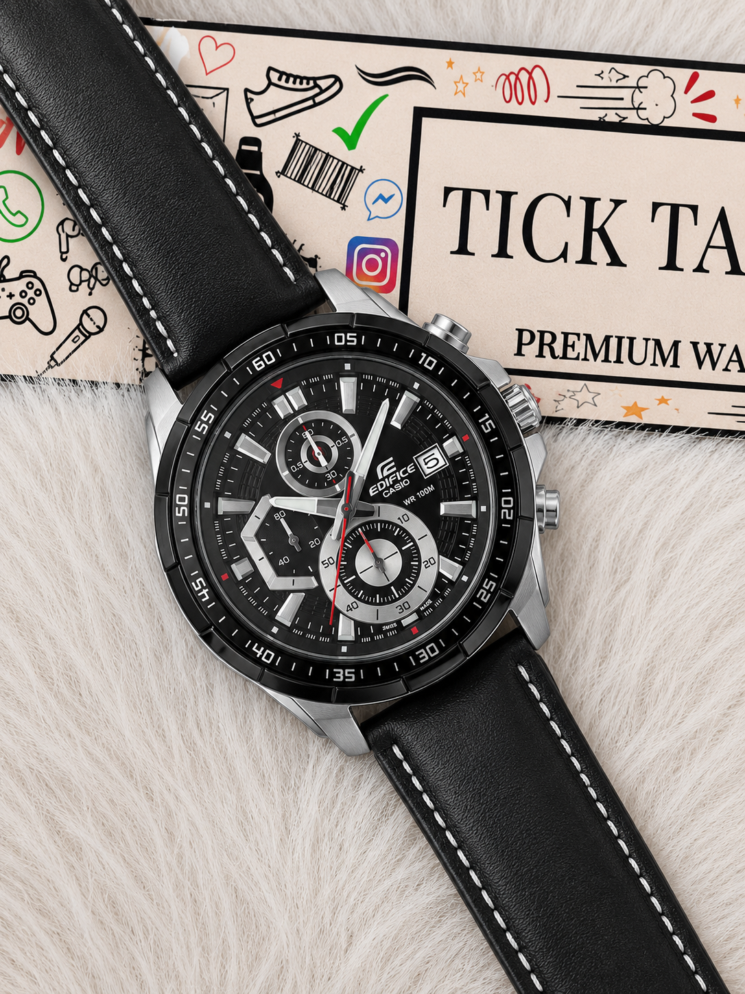 Premium Black Dial Chronograph Watch for Men