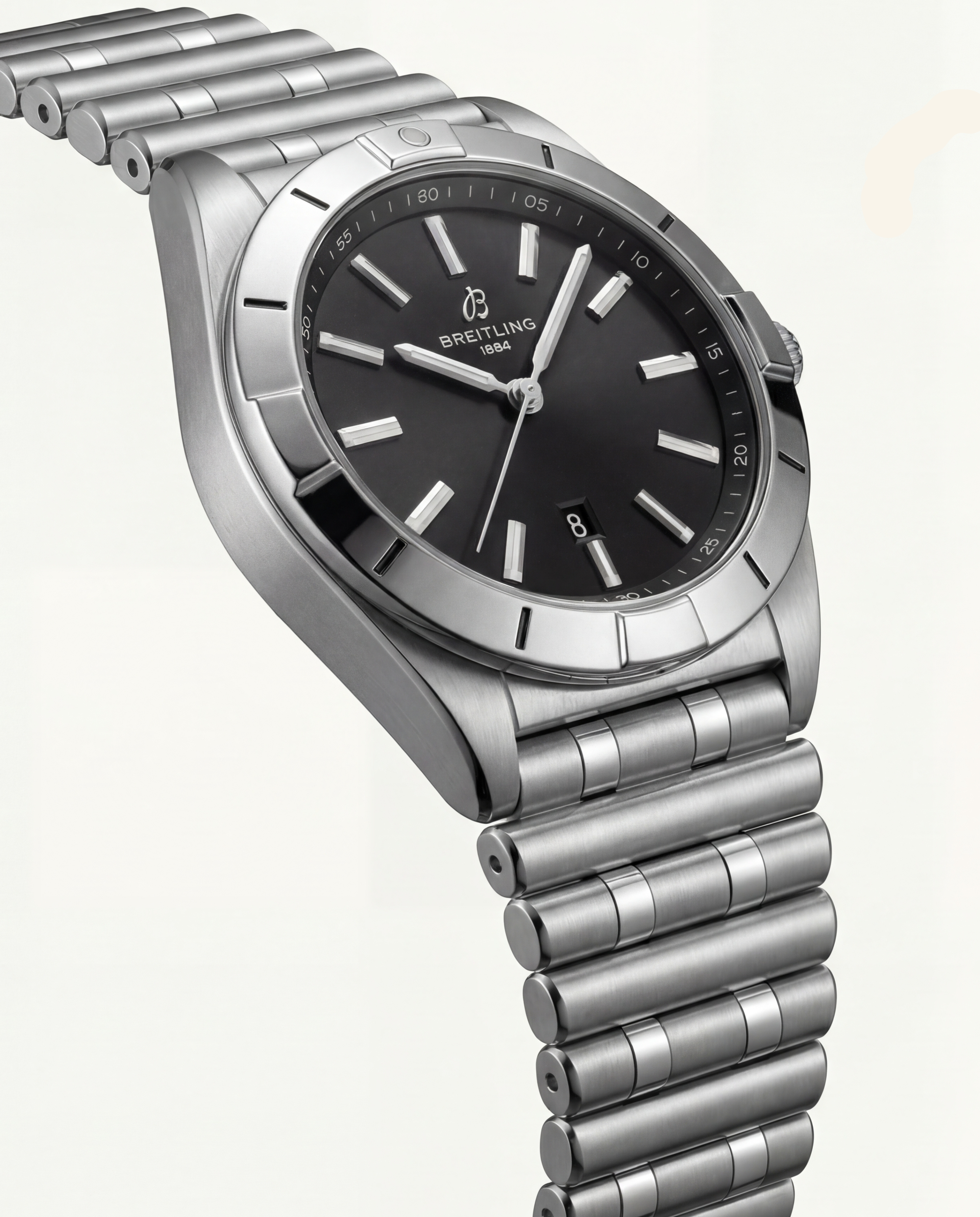 Silver Steel Black Dial Minimalist Men’s Watch