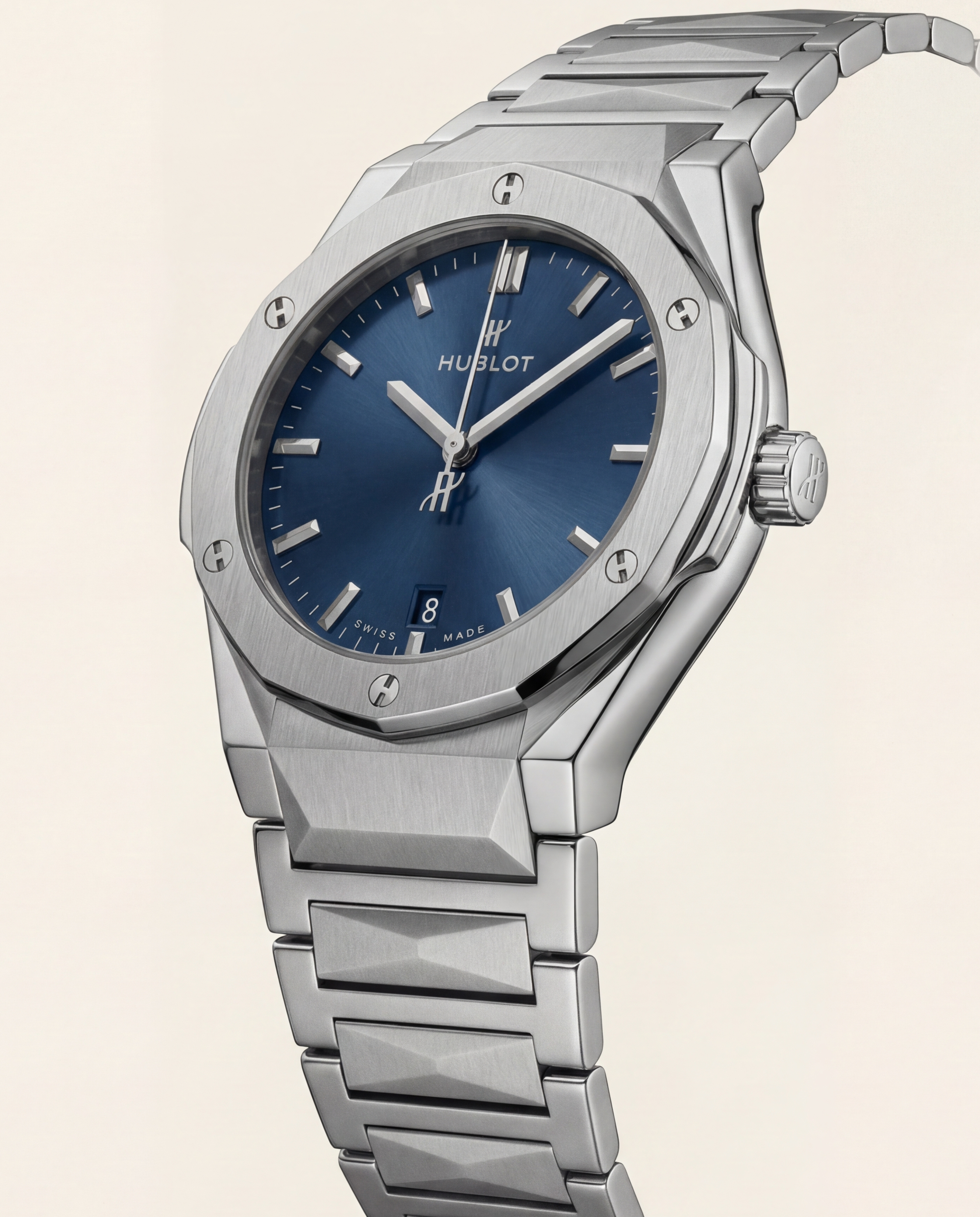 Silver Steel Blue Sunburst Dial Premium Men’s Watch