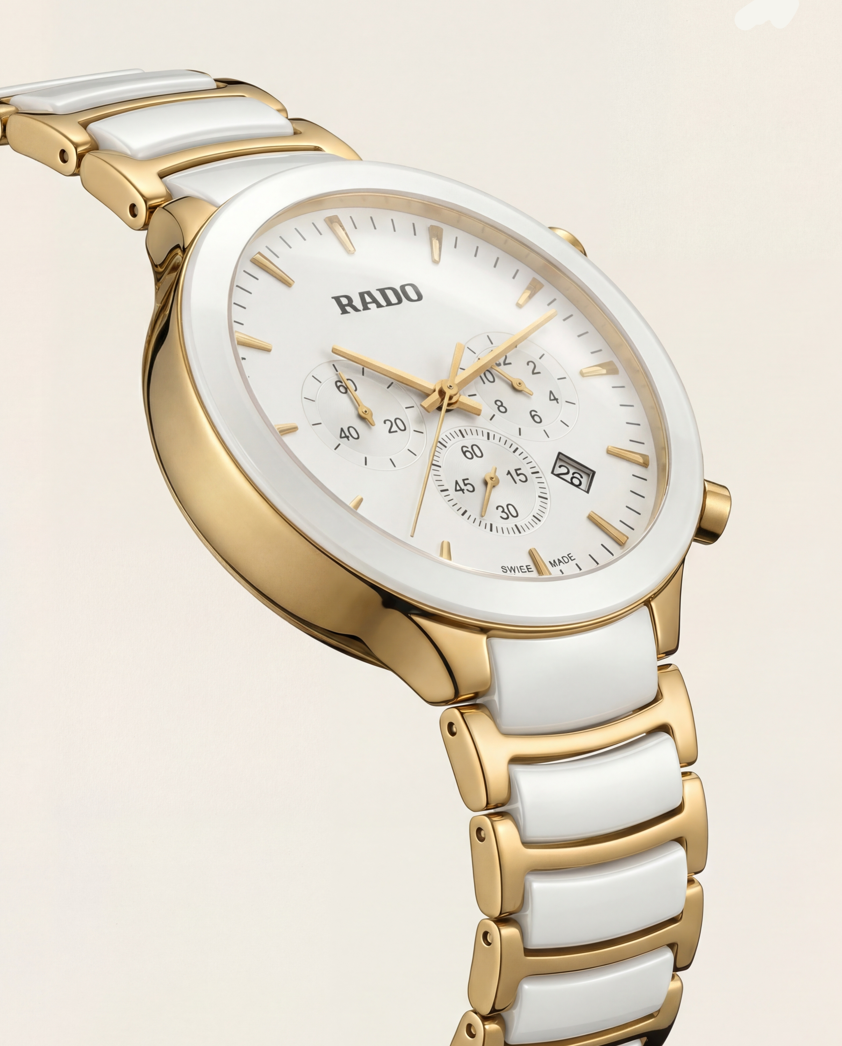 Centrix Pearl White Gold Ceramic Chronograph Watch