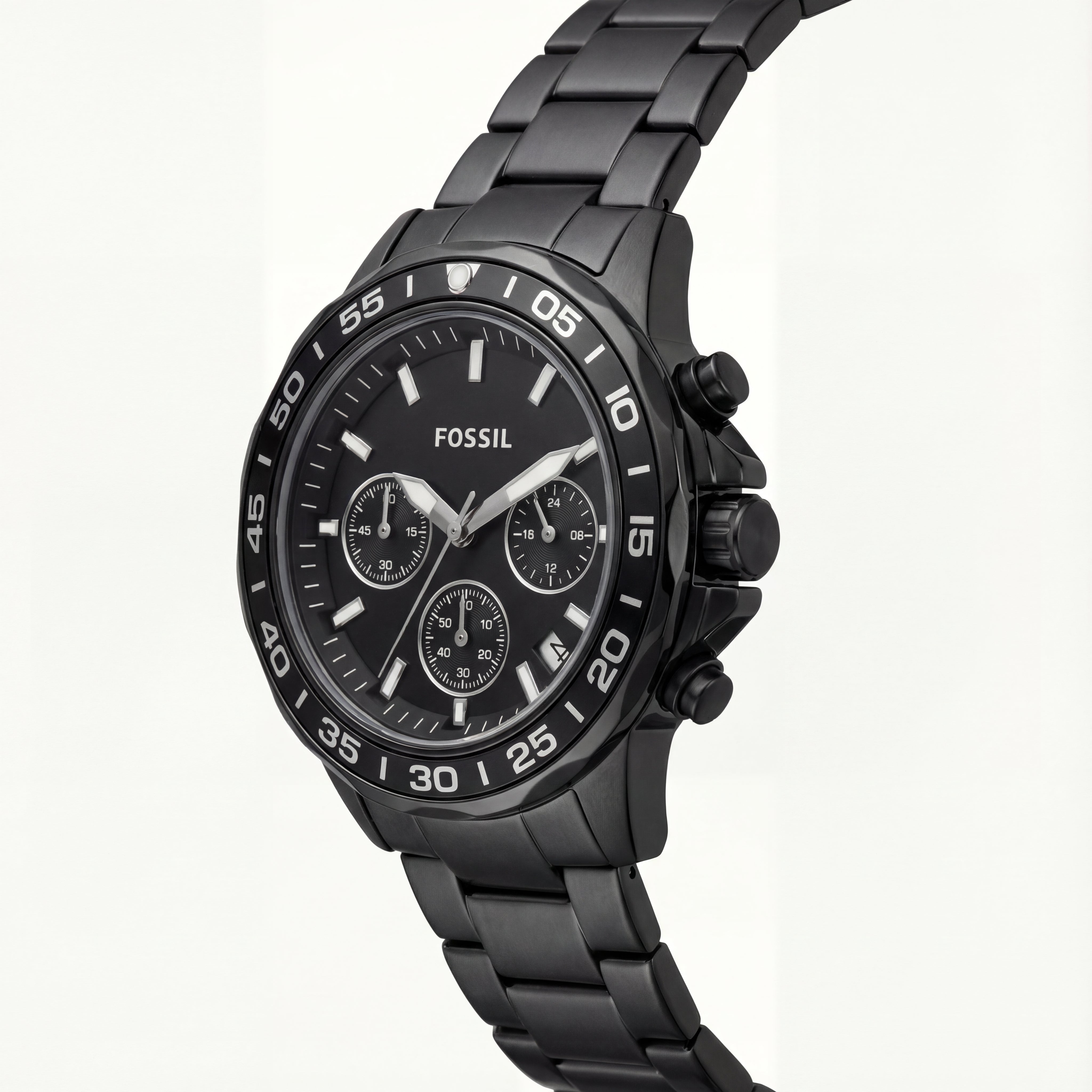 All-Black Steel Chronograph Men’s Watch