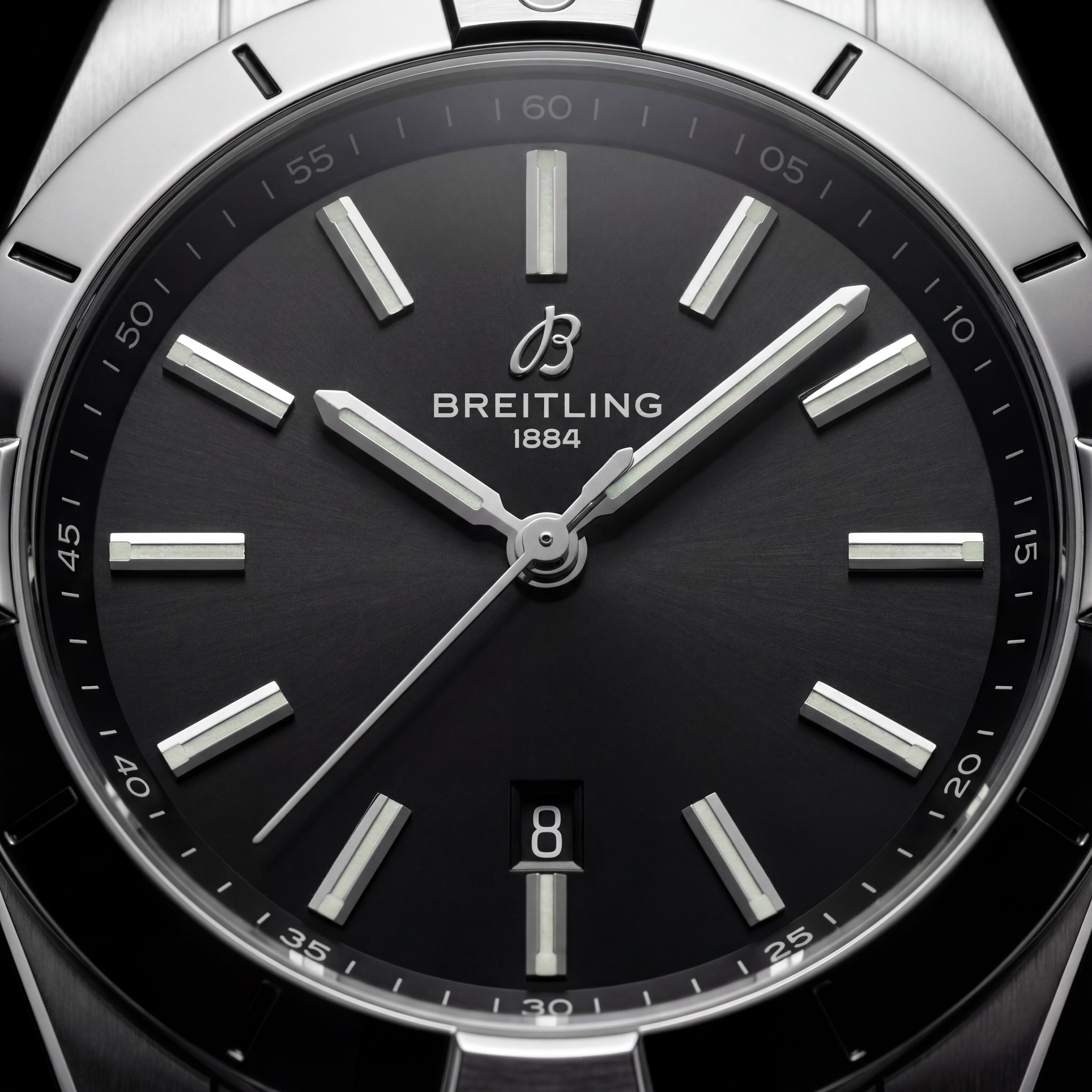 Silver Steel Black Dial Minimalist Men’s Watch