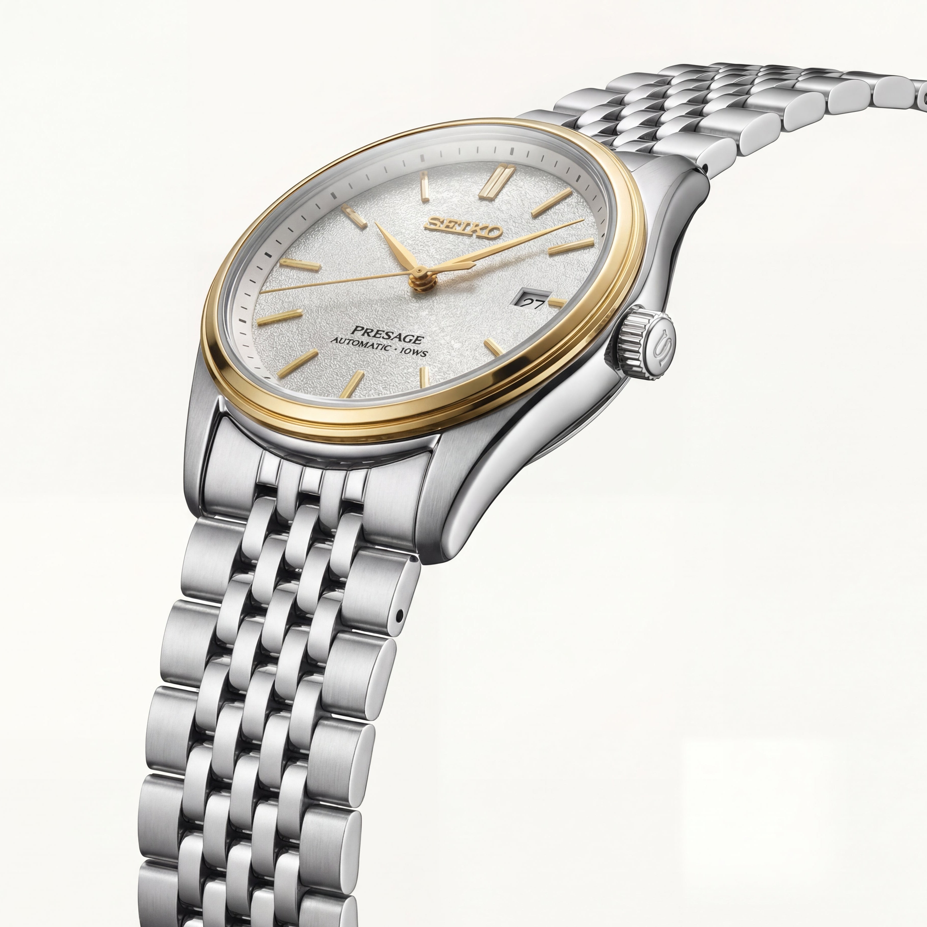 Silver & Gold Bezel Textured Dial Automatic Classic Men’s Watch