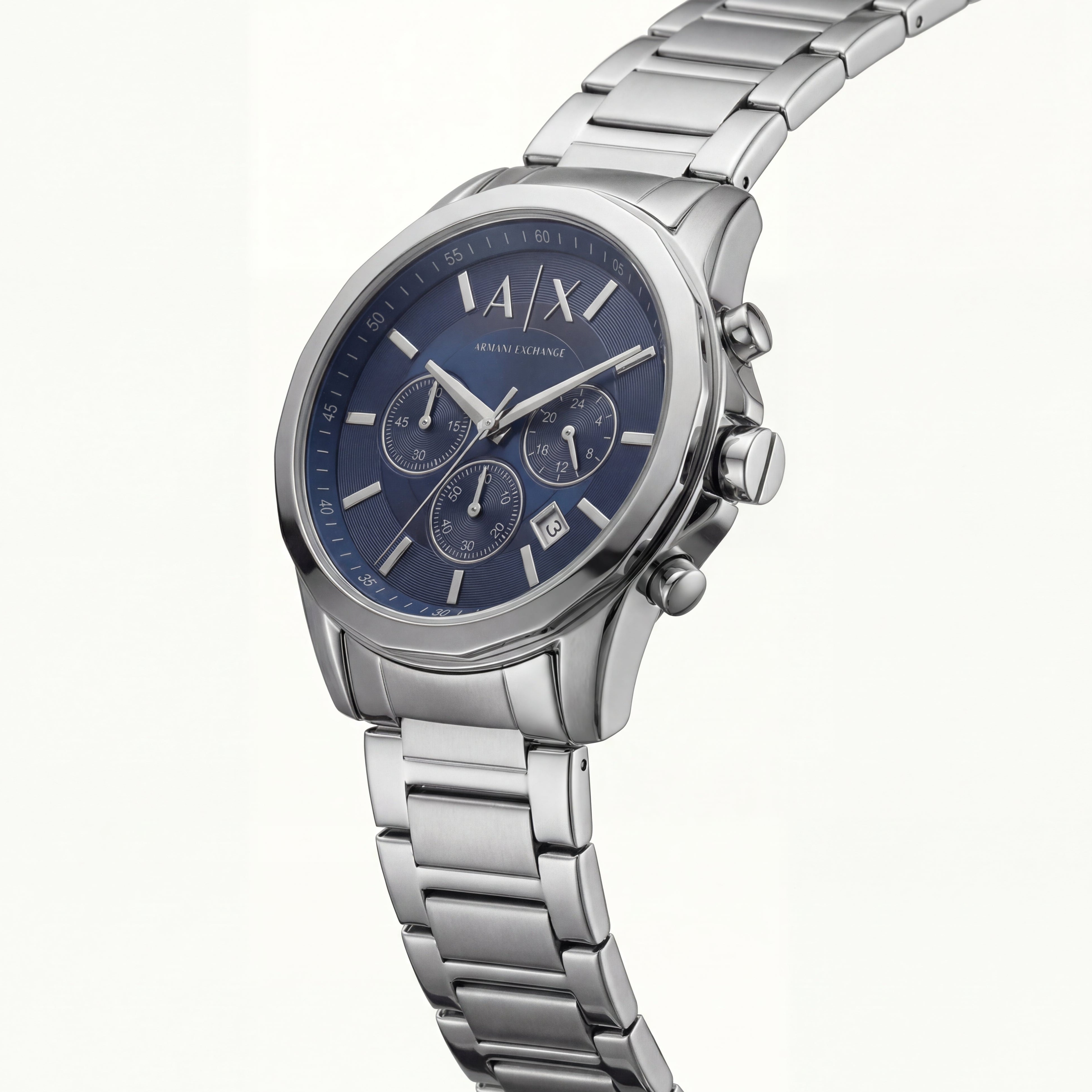 Centrix Deep Blue Silver Chronograph Watch