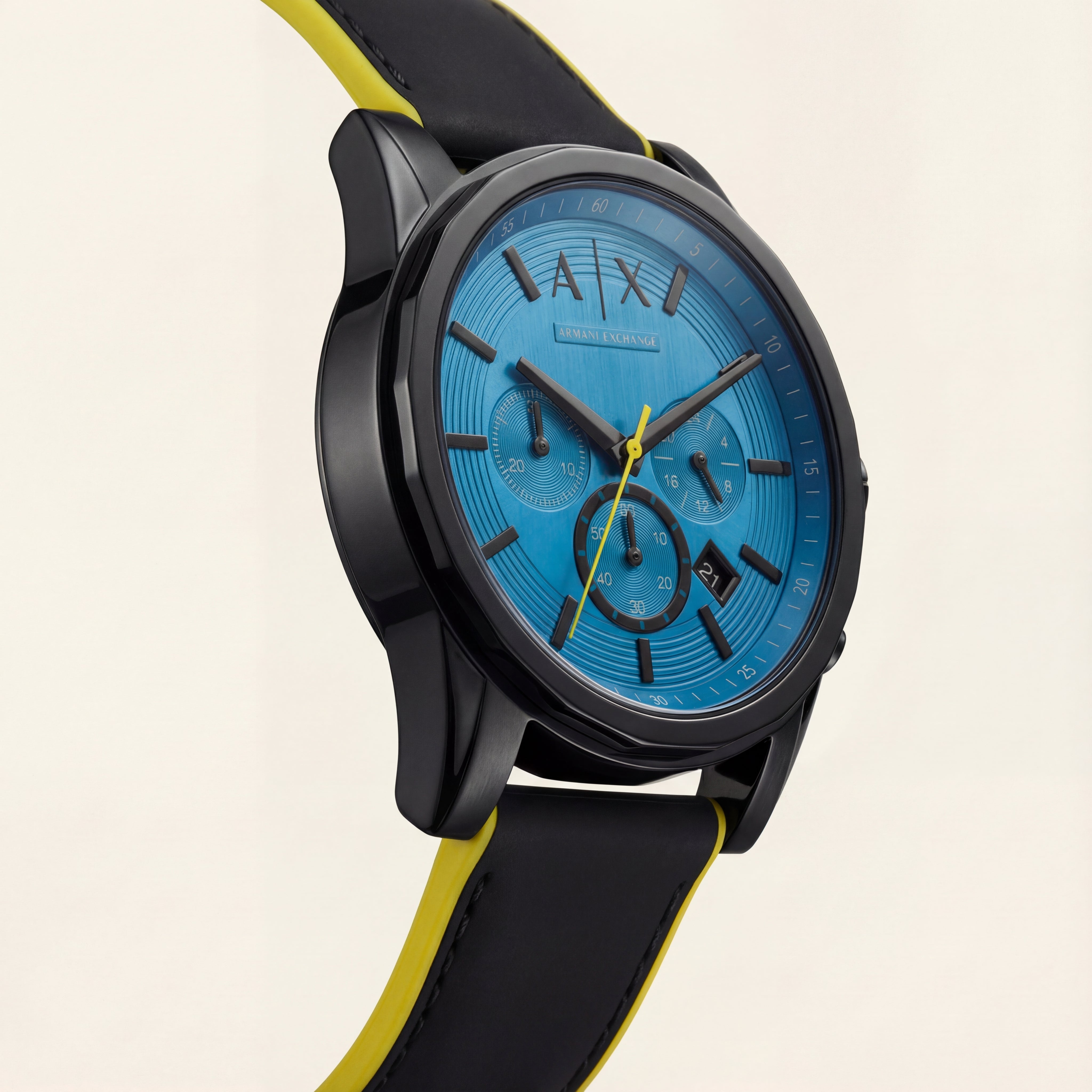 Turbo Blue Sport Chronograph Black Strap Watch