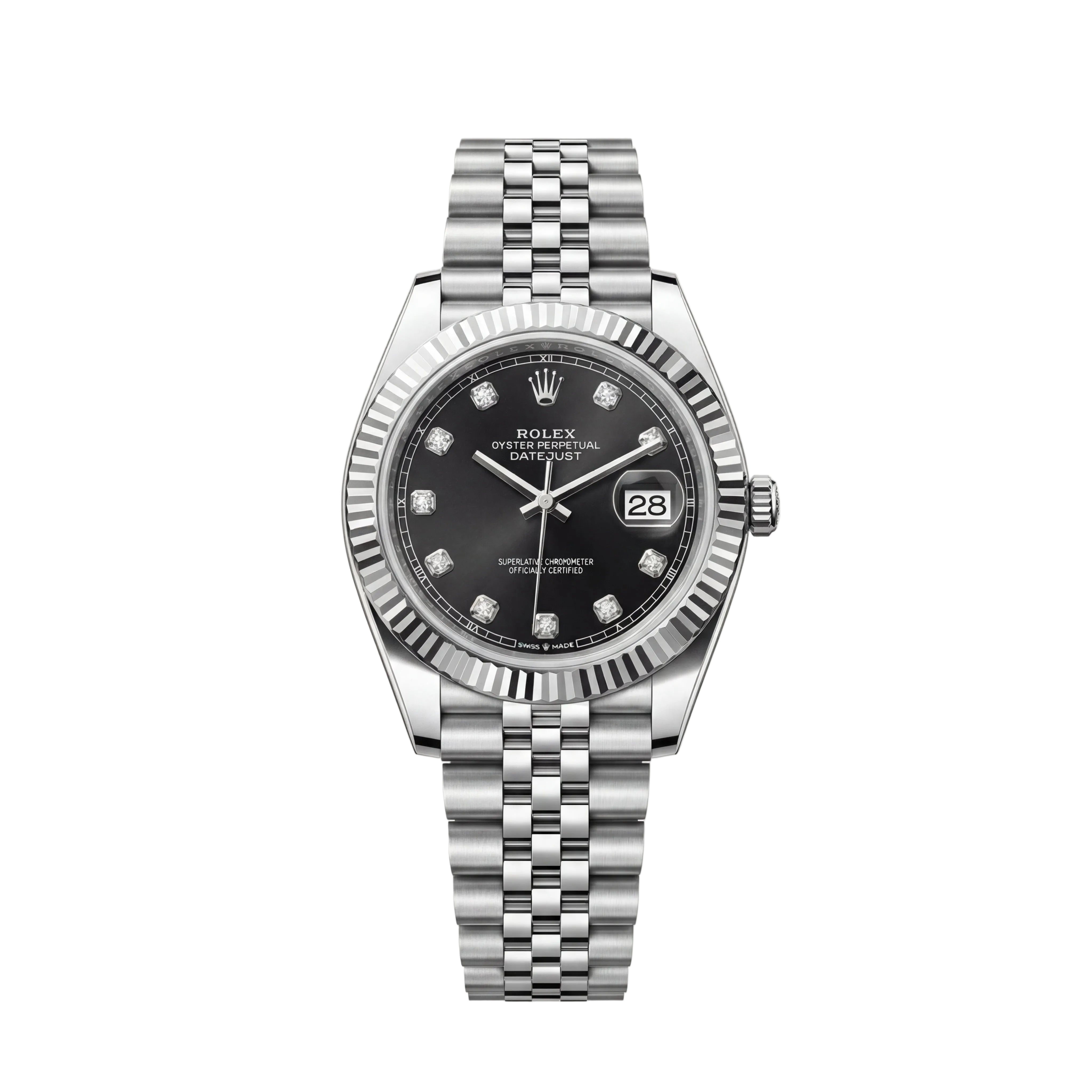 Onyx Black Diamond Dial Steel Watch