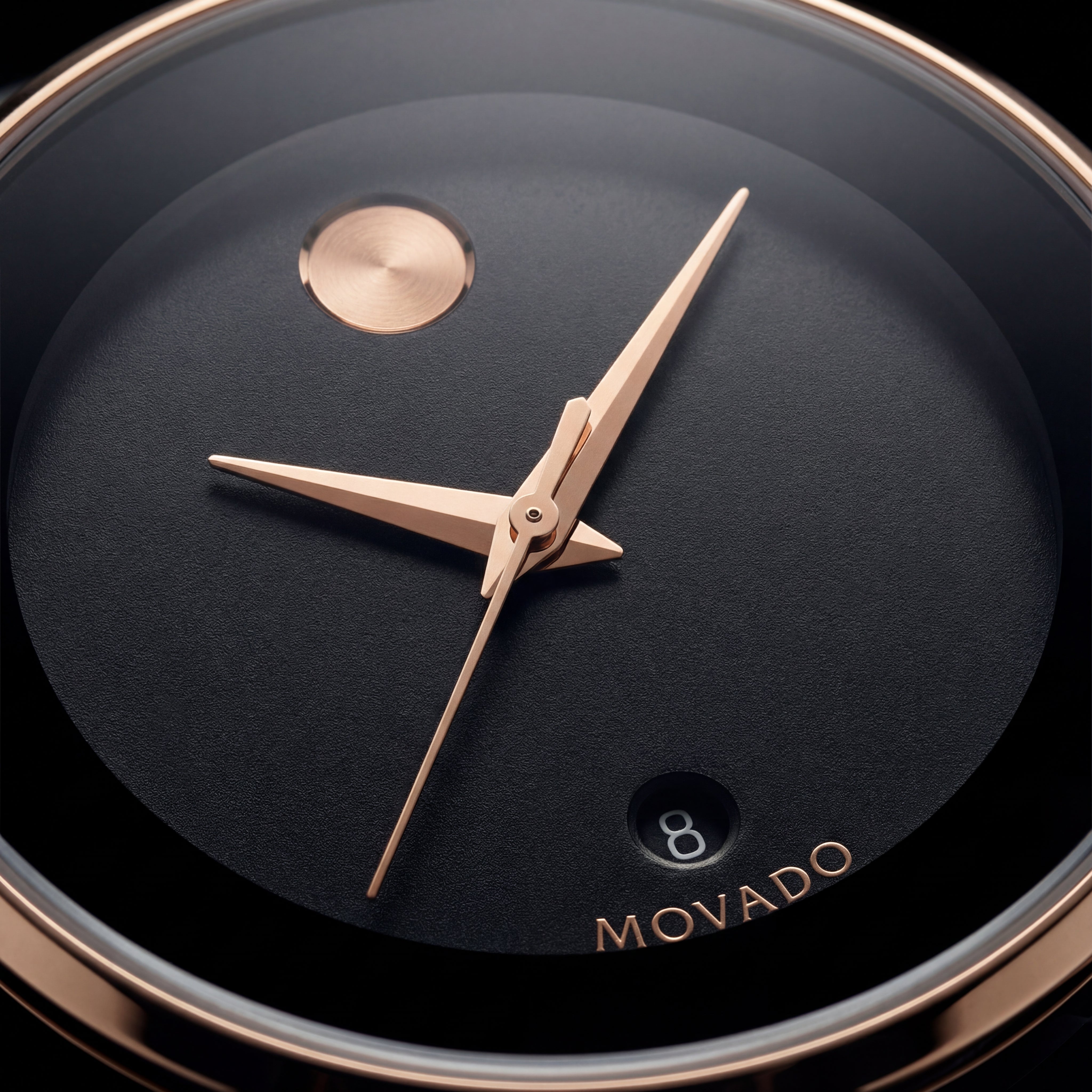 Black Dial Rose Gold Bezel Men’s Minimalist Stainless Steel Watch