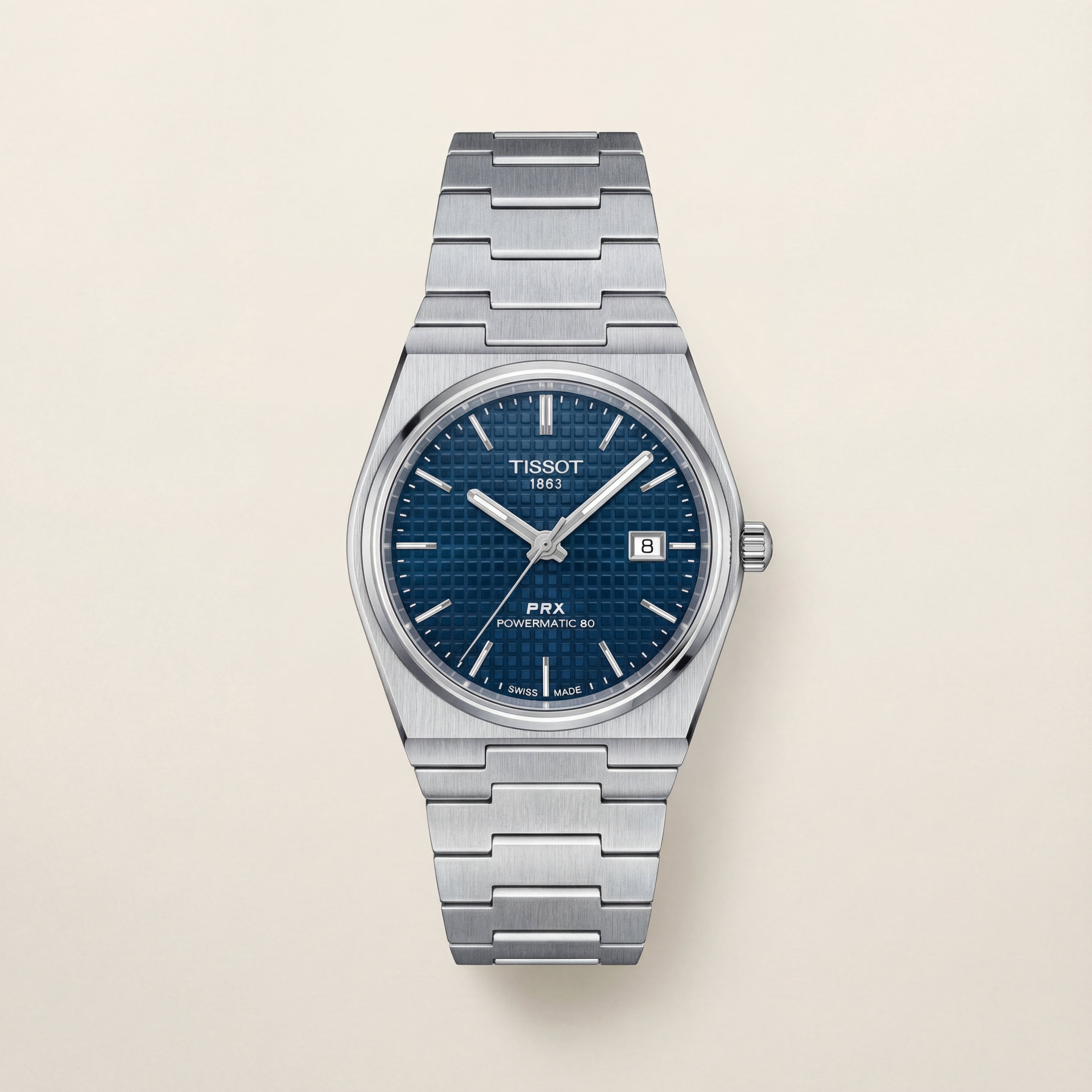 Deep Blue Textured Dial Automatic Steel Watch