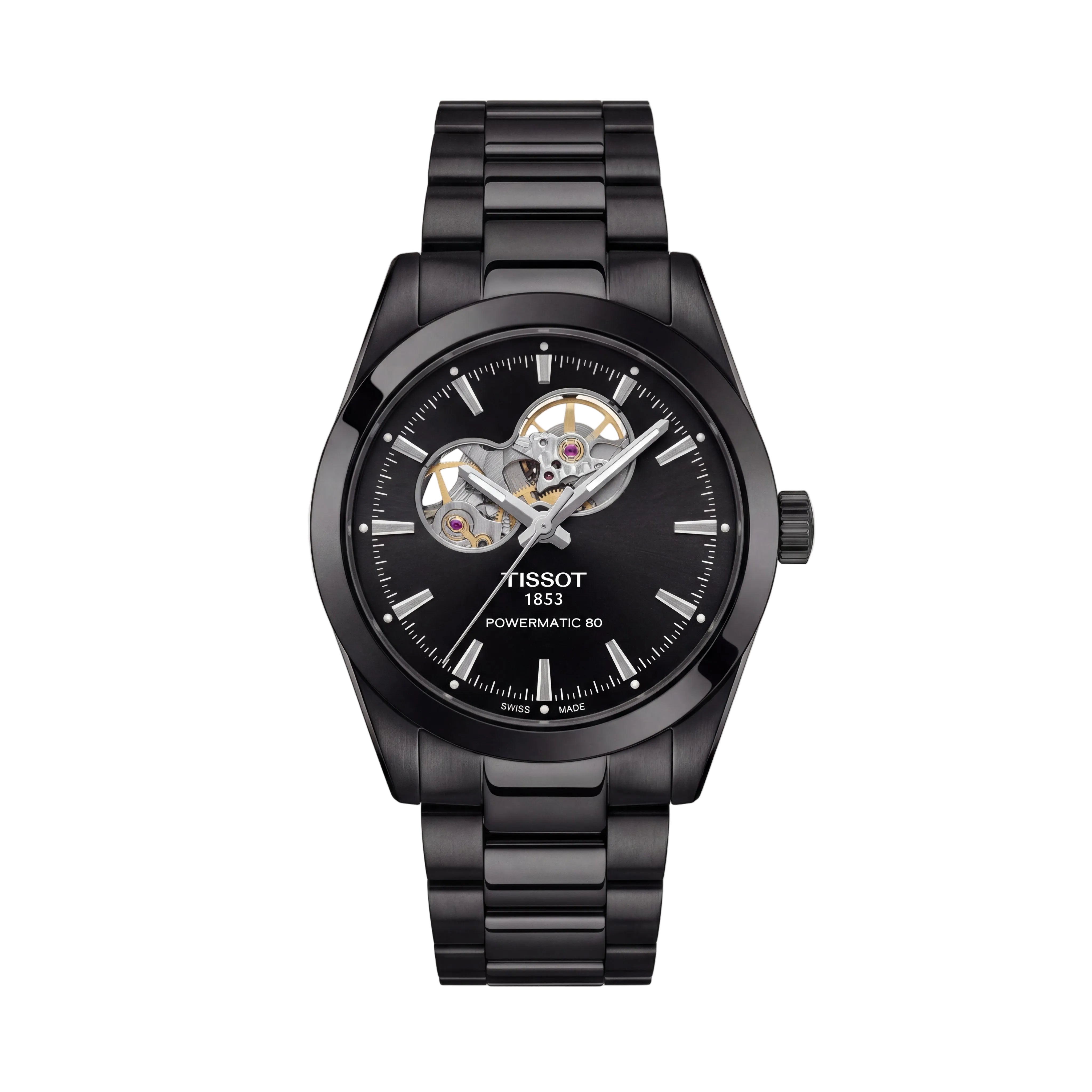 Shadow Black Open-Heart Automatic Steel Watch