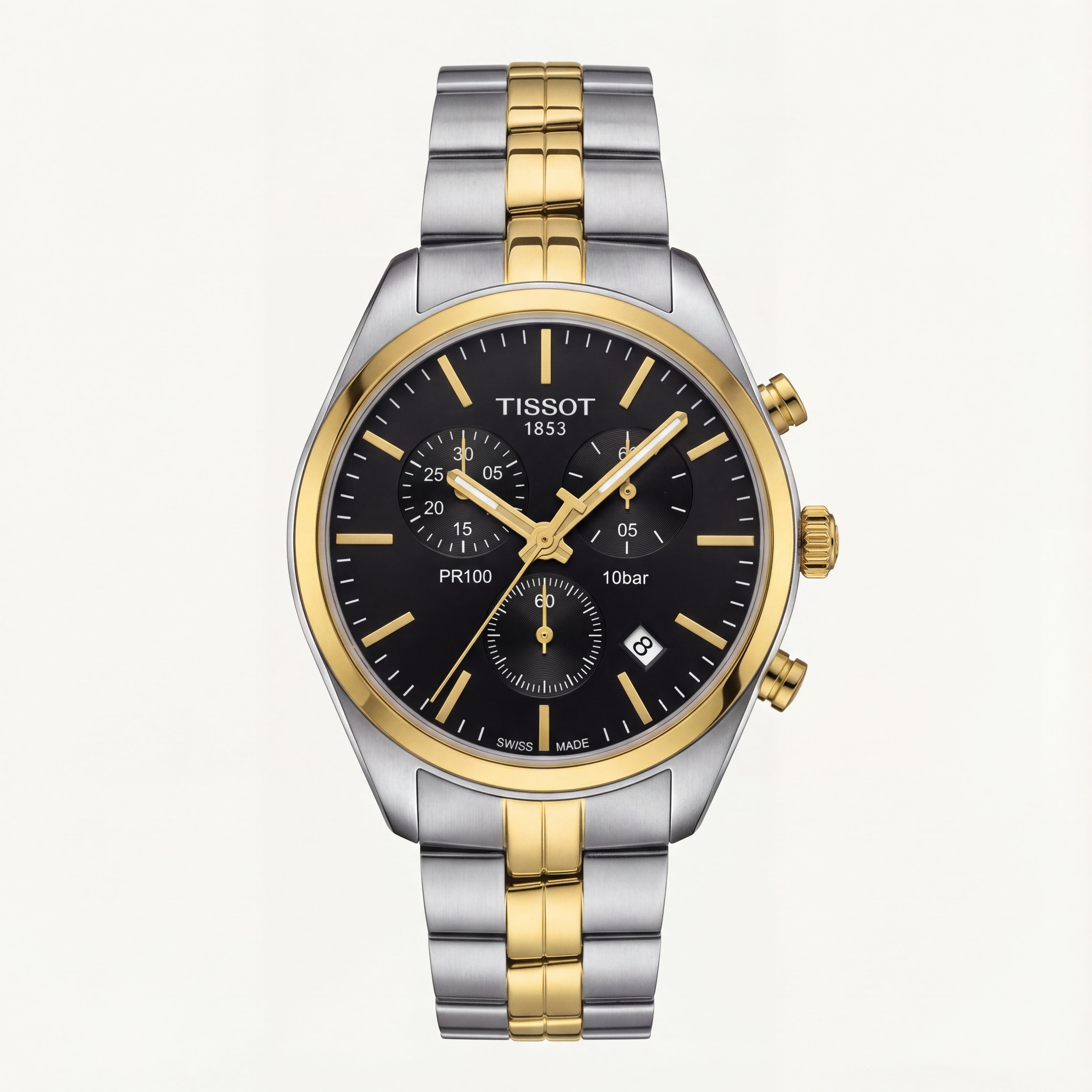 Dual-Tone Black Dial Chronograph Men’s Watch