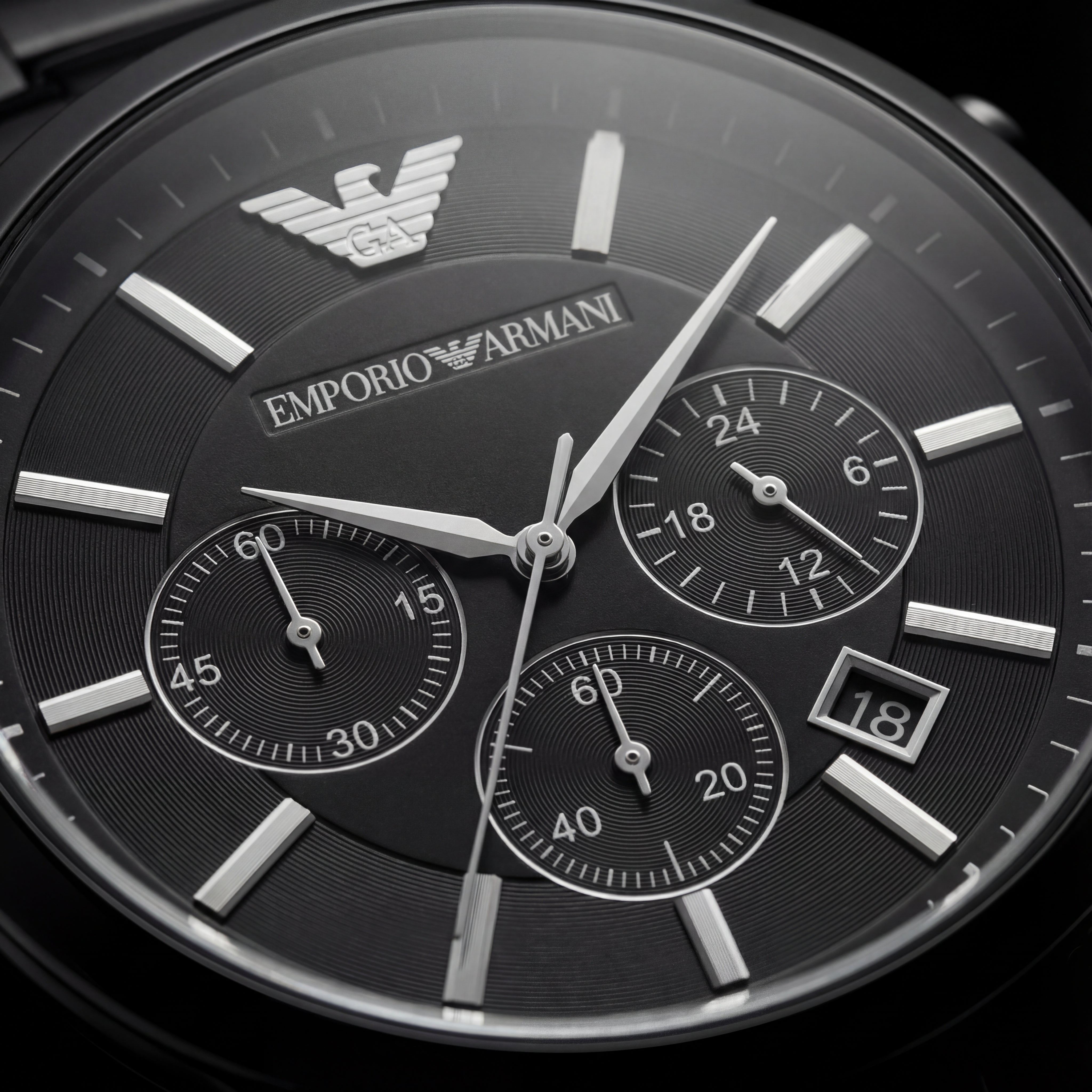 Luxury Full Black Chronograph Style Wrist Watch