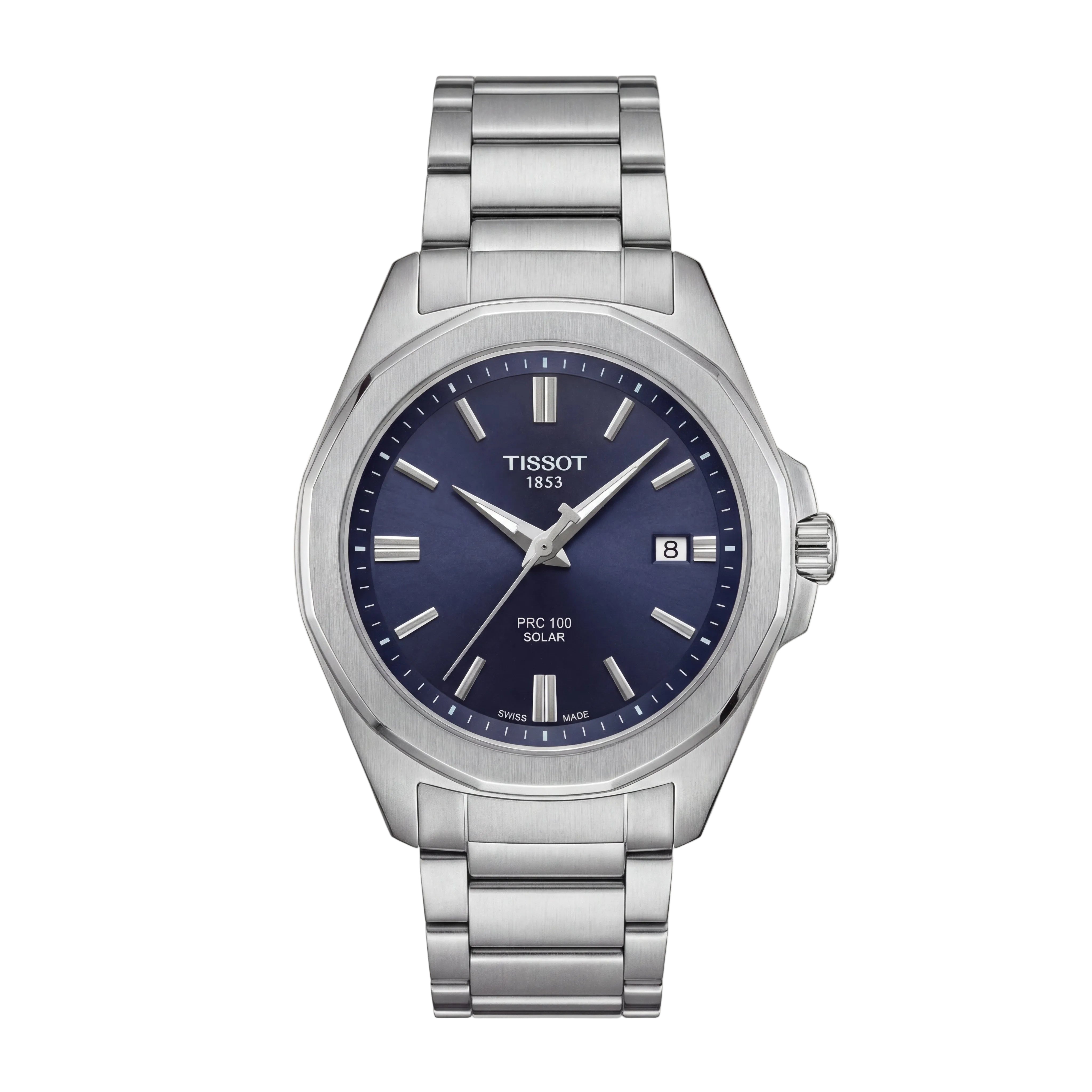 Midnight Blue Solar Quartz Stainless Steel Dress Watch