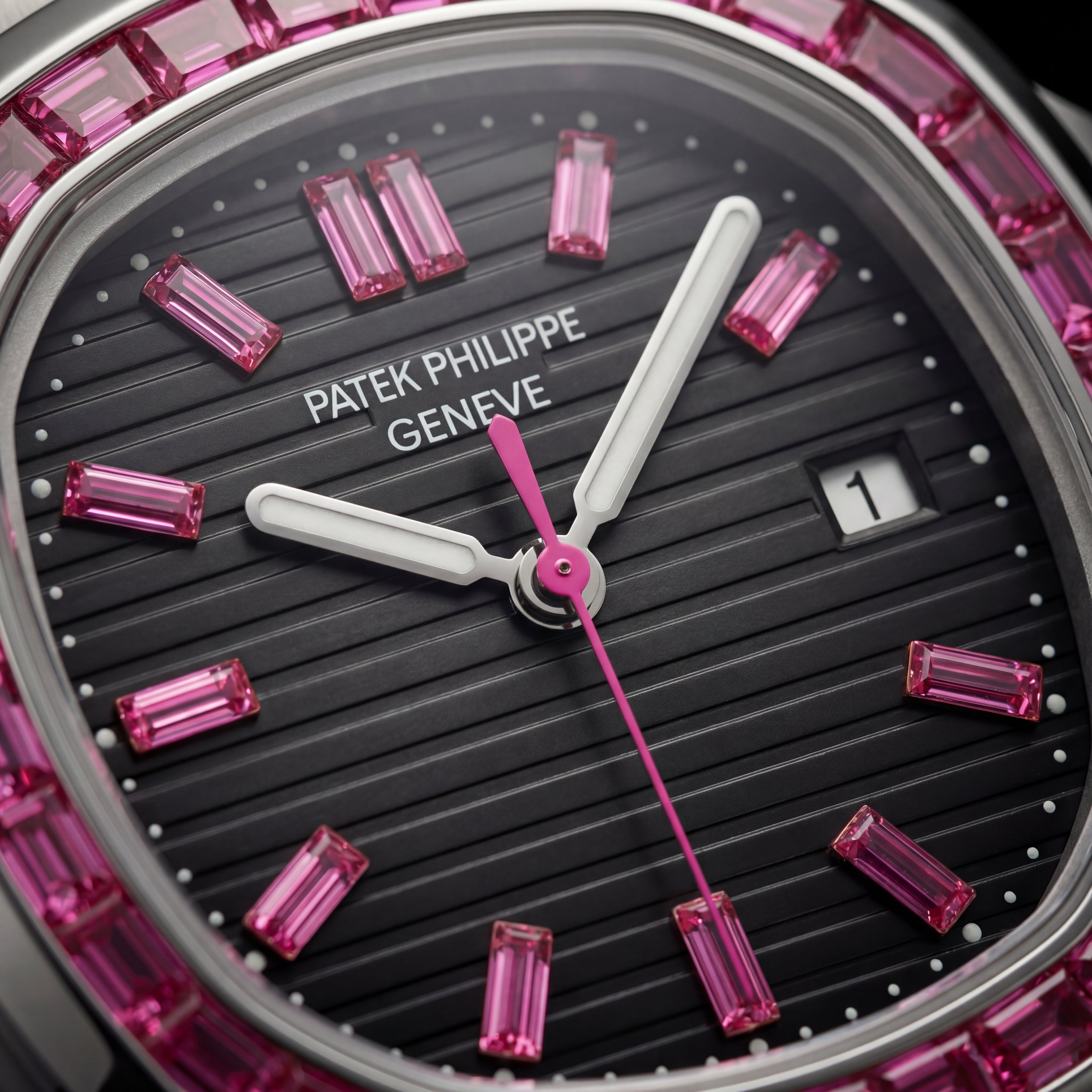 Pink Gem Bezel Luxury Stainless Steel Watch – Premium Edition