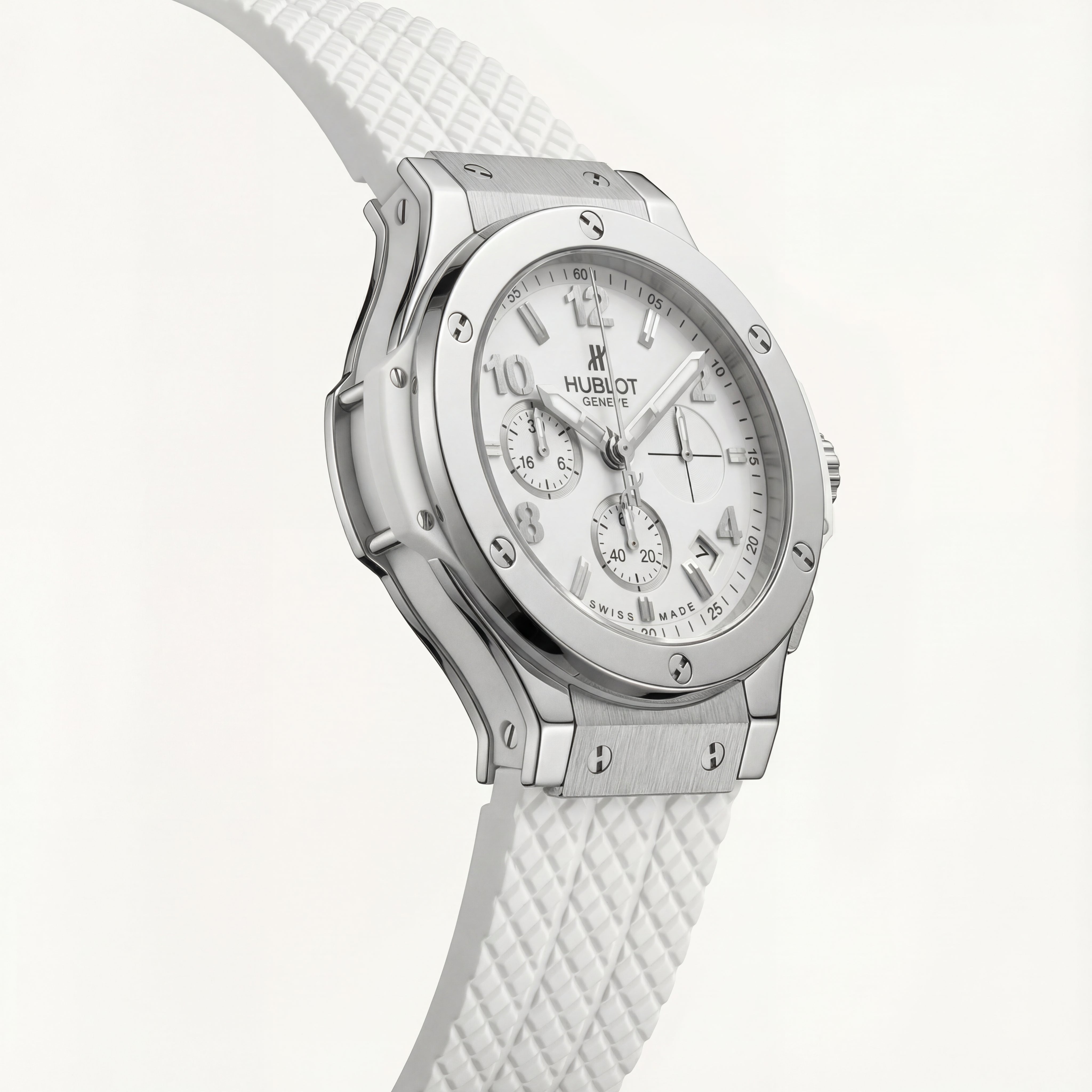 Arctic White Chronograph Steel Sports Watch