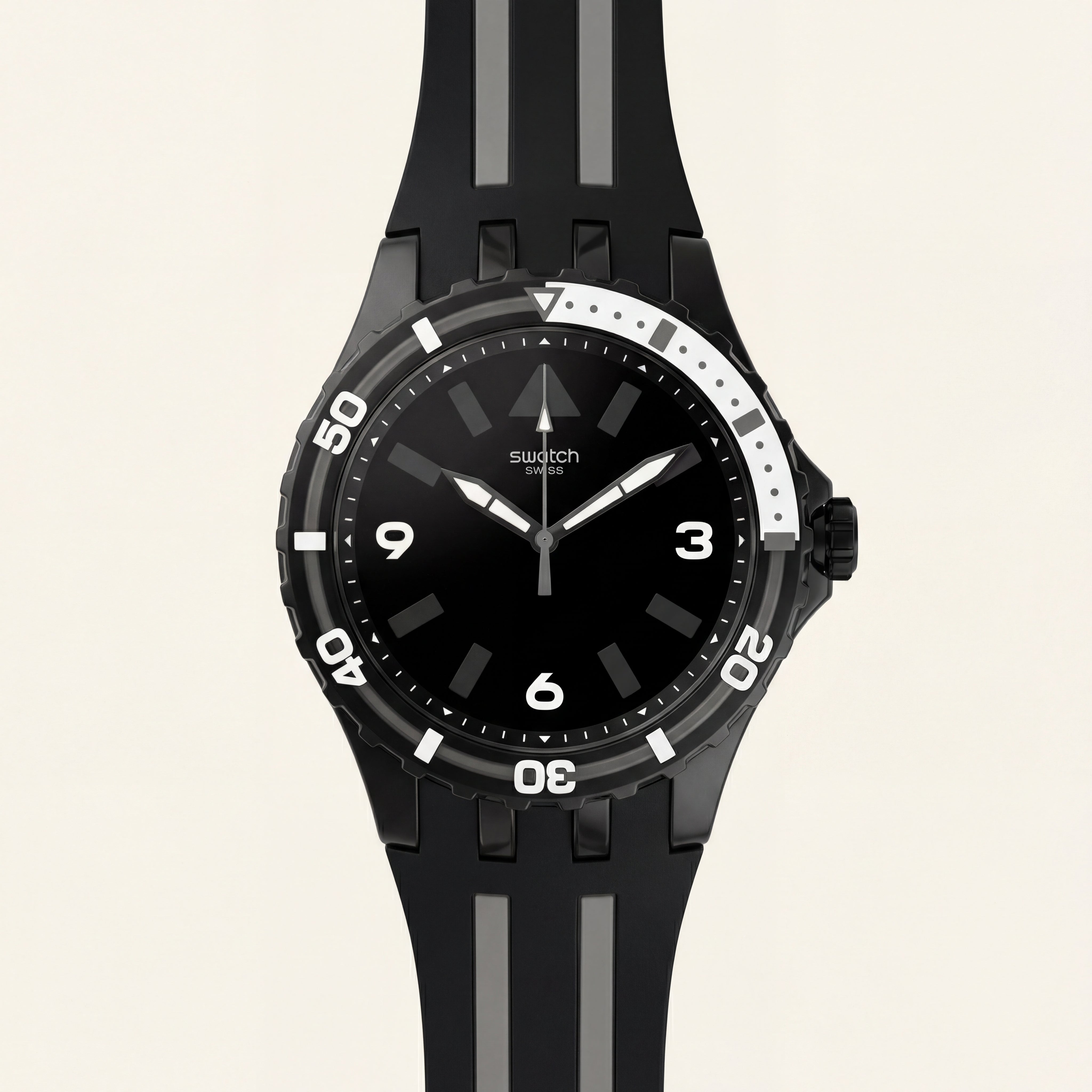 All-Black Sport Men’s Watch with Silicone Strap