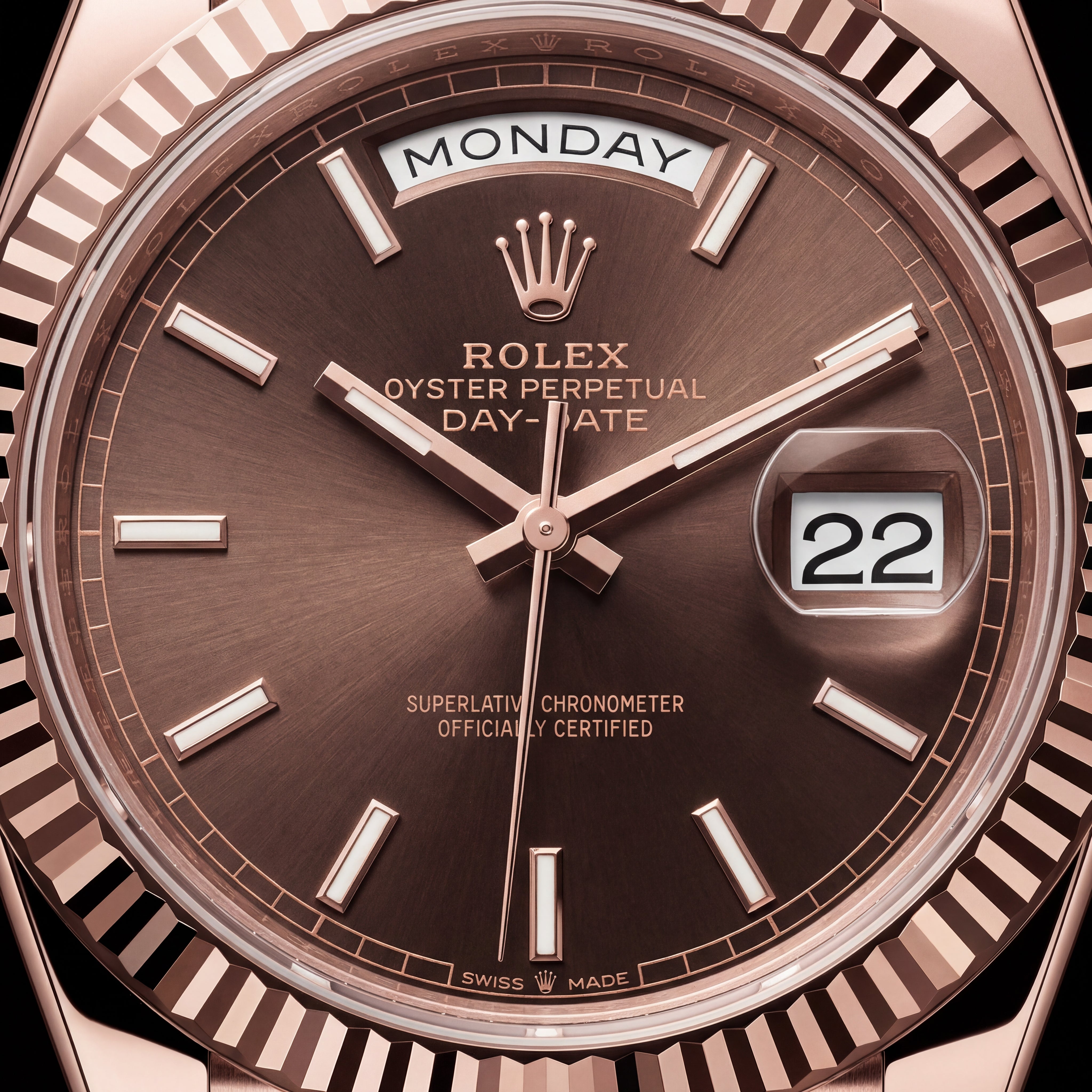 Rose Gold Day-Date President-Style Luxury Men’s Watch with Brown Dial