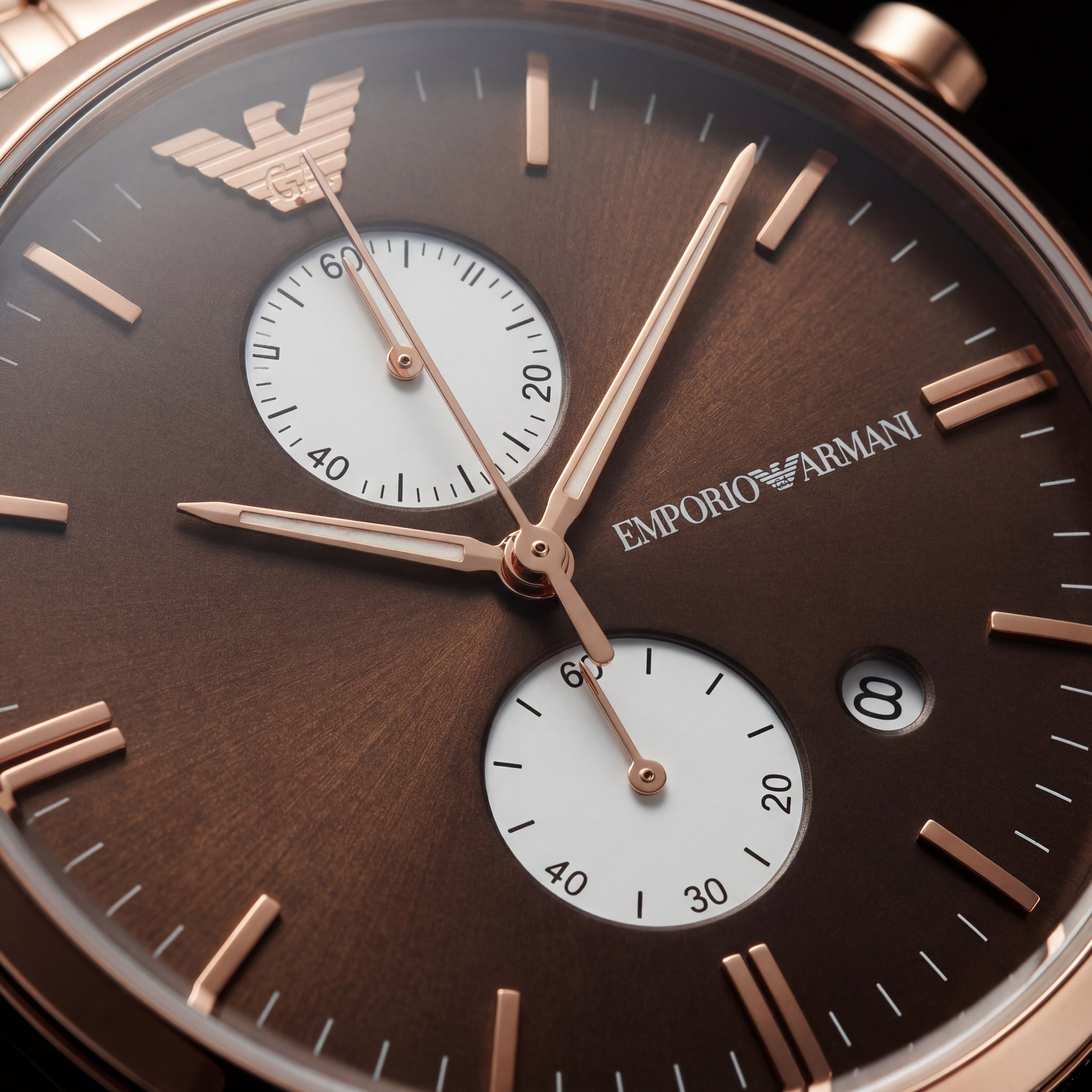 Two-Tone Rose Gold Chronograph Luxury Men’s Watch with Chocolate Brown Dial