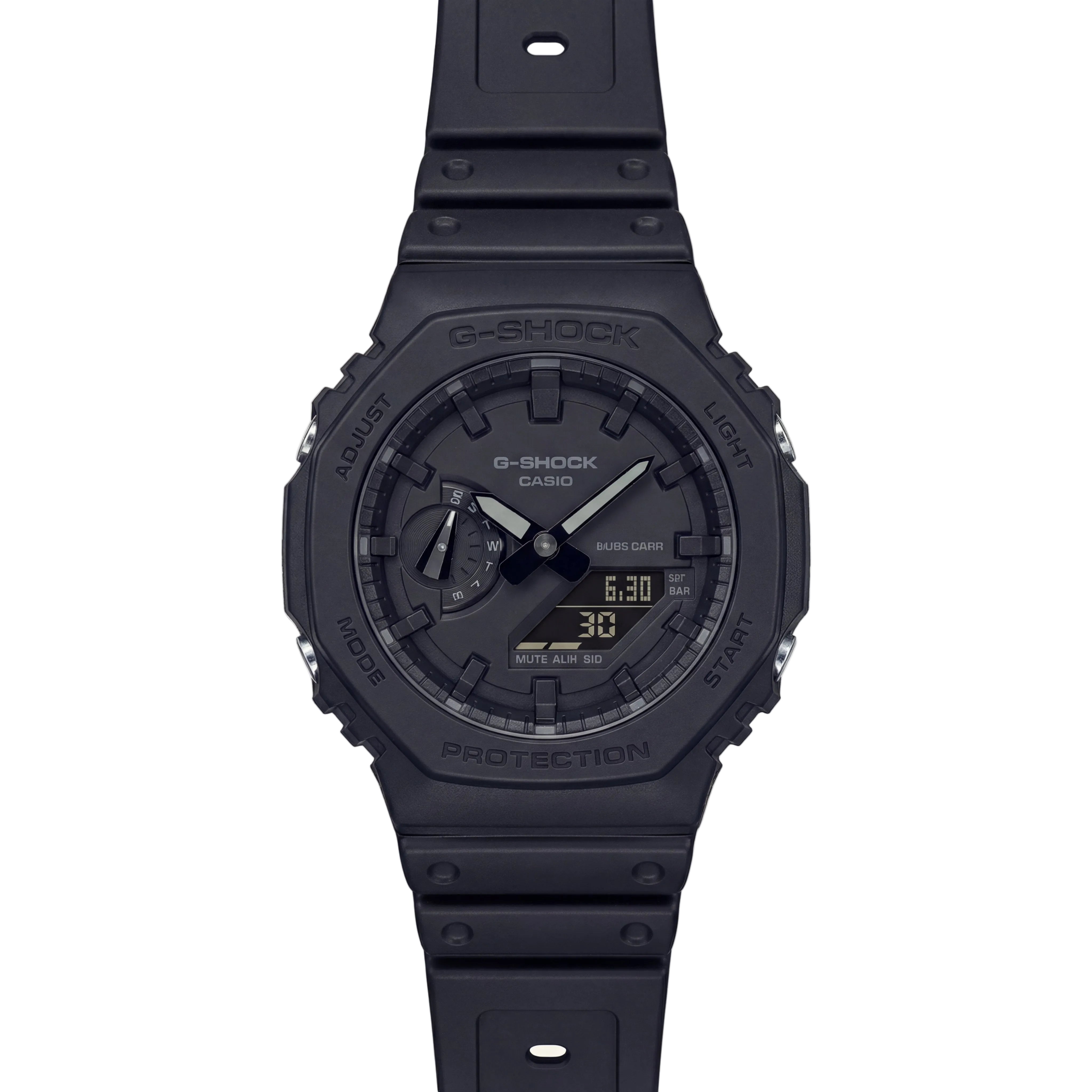 All-Black Stealth Tactical Men’s Watch with Digital-Analog Display
