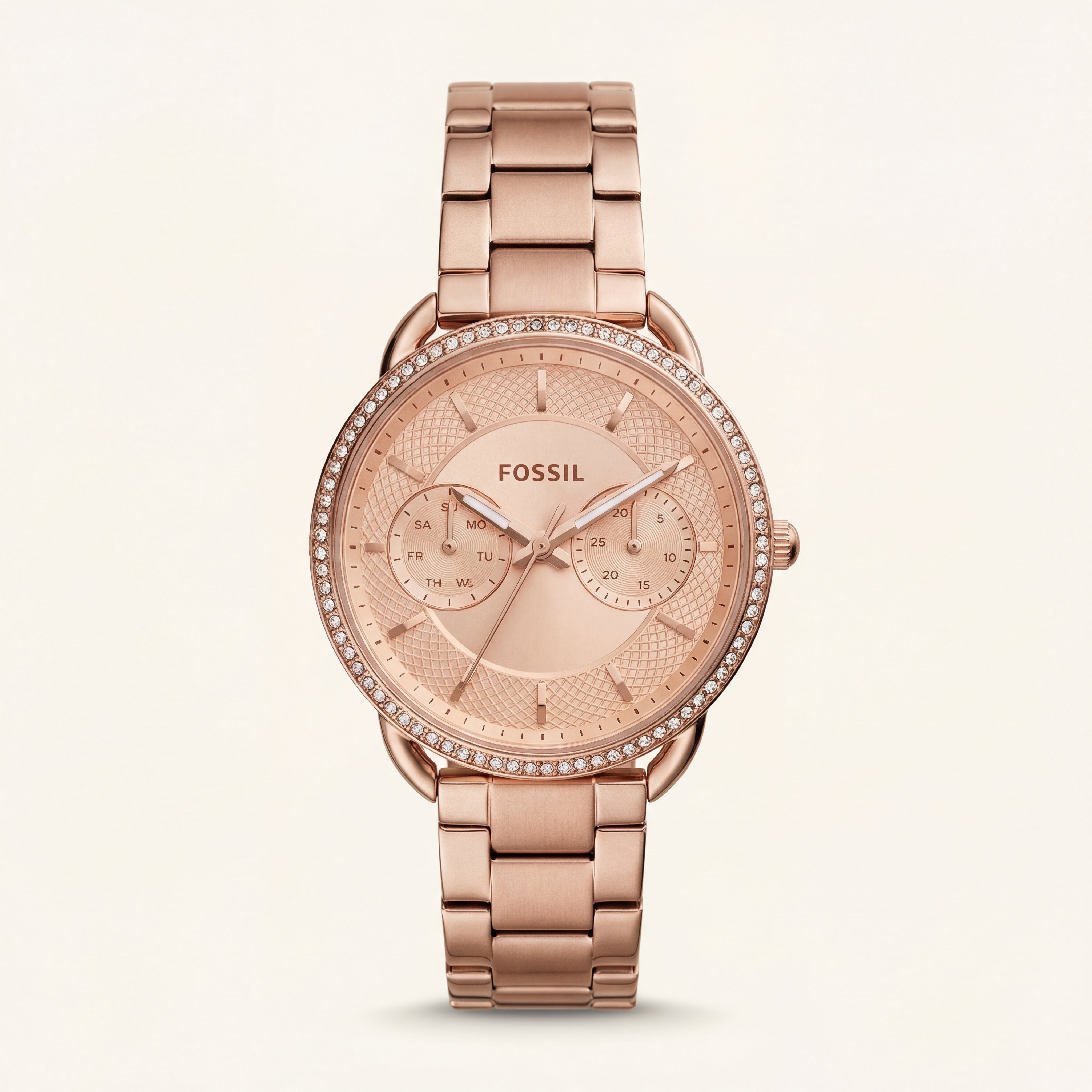 Full Rose Gold Chronograph Crystal Bezel Watch – Grand Luxe Edition