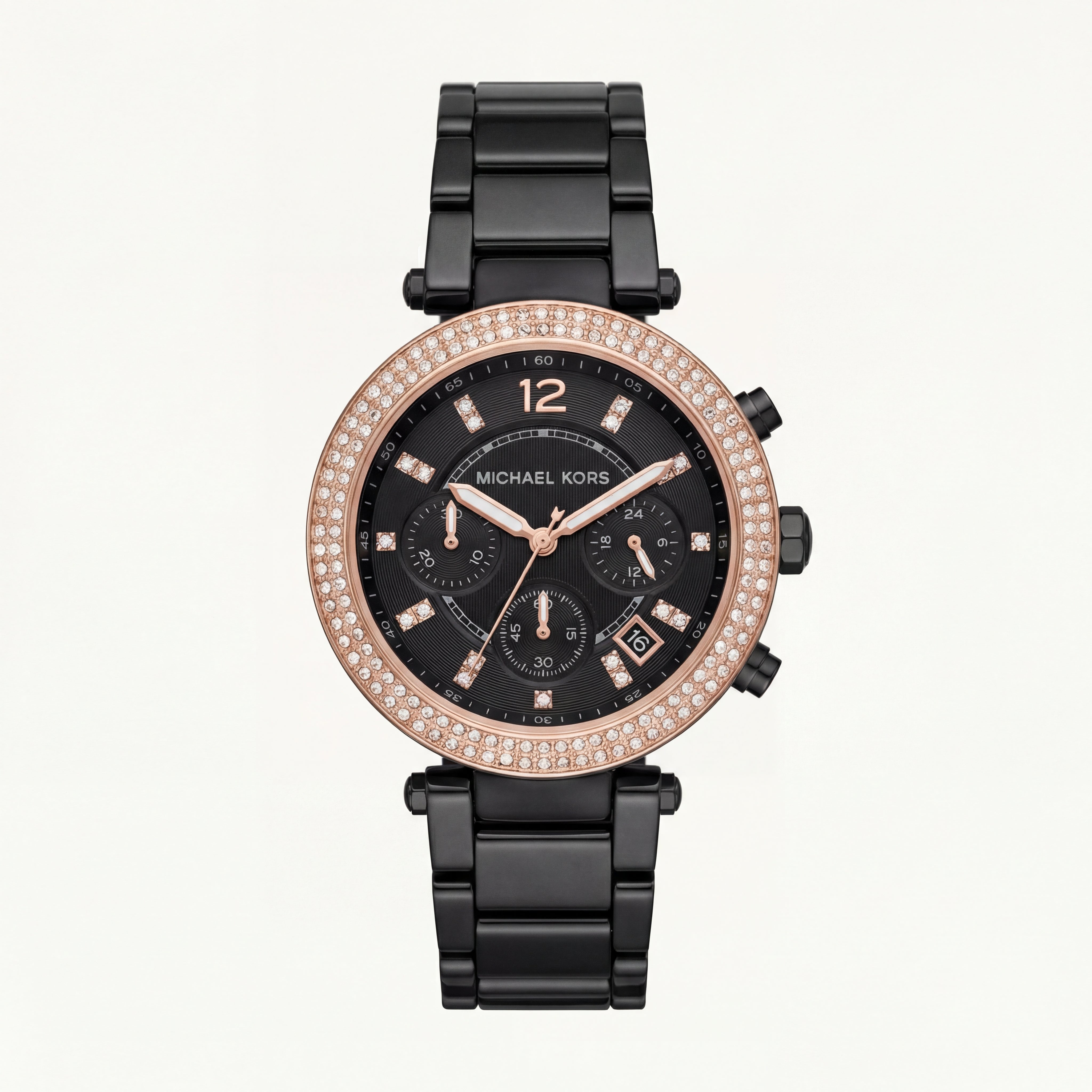 Midnight Rose Black Crystal Chronograph – Signature Luxe Edition