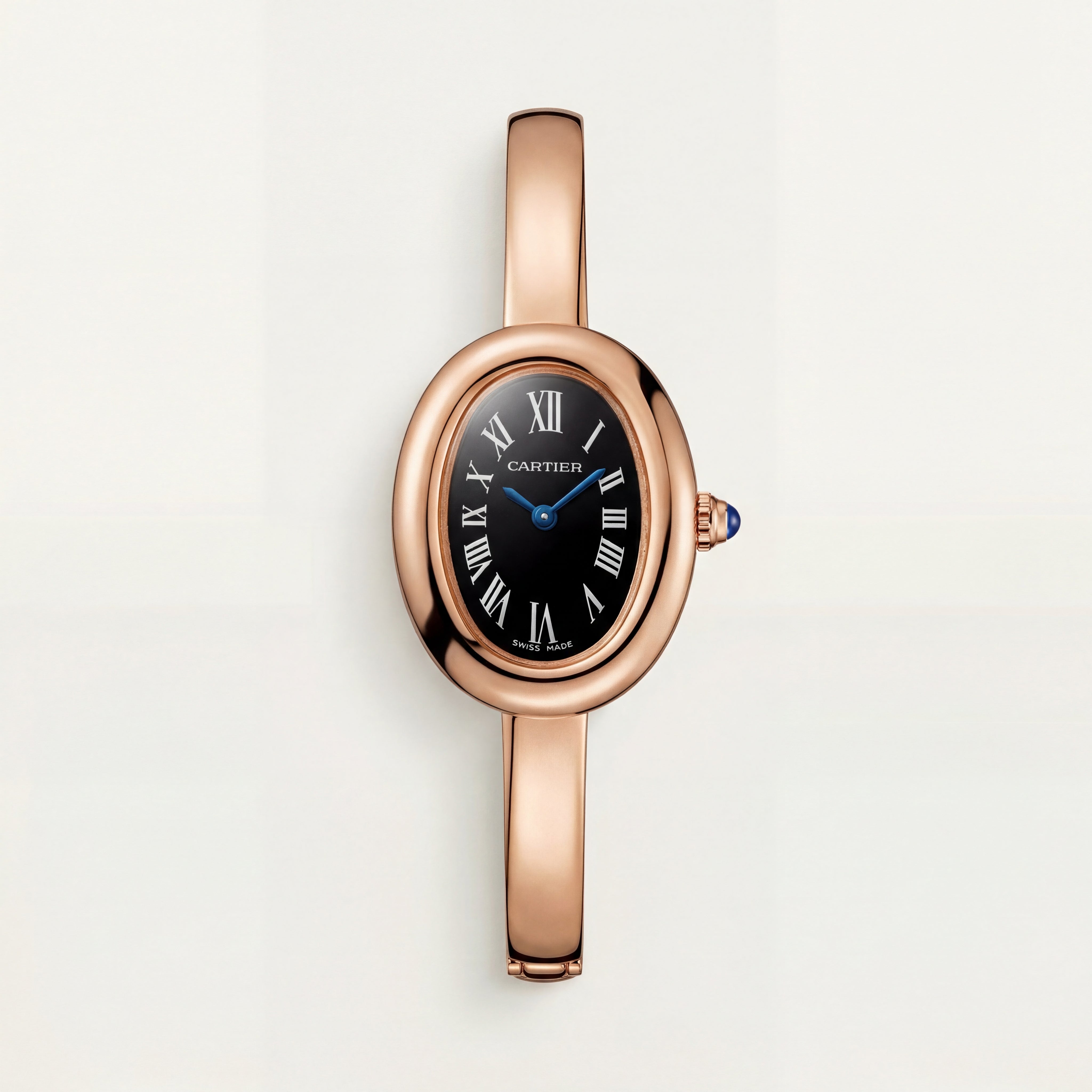 Midnight Oval Roman Dial Bangle Watch – Rose Gold Heritage Luxe Edition