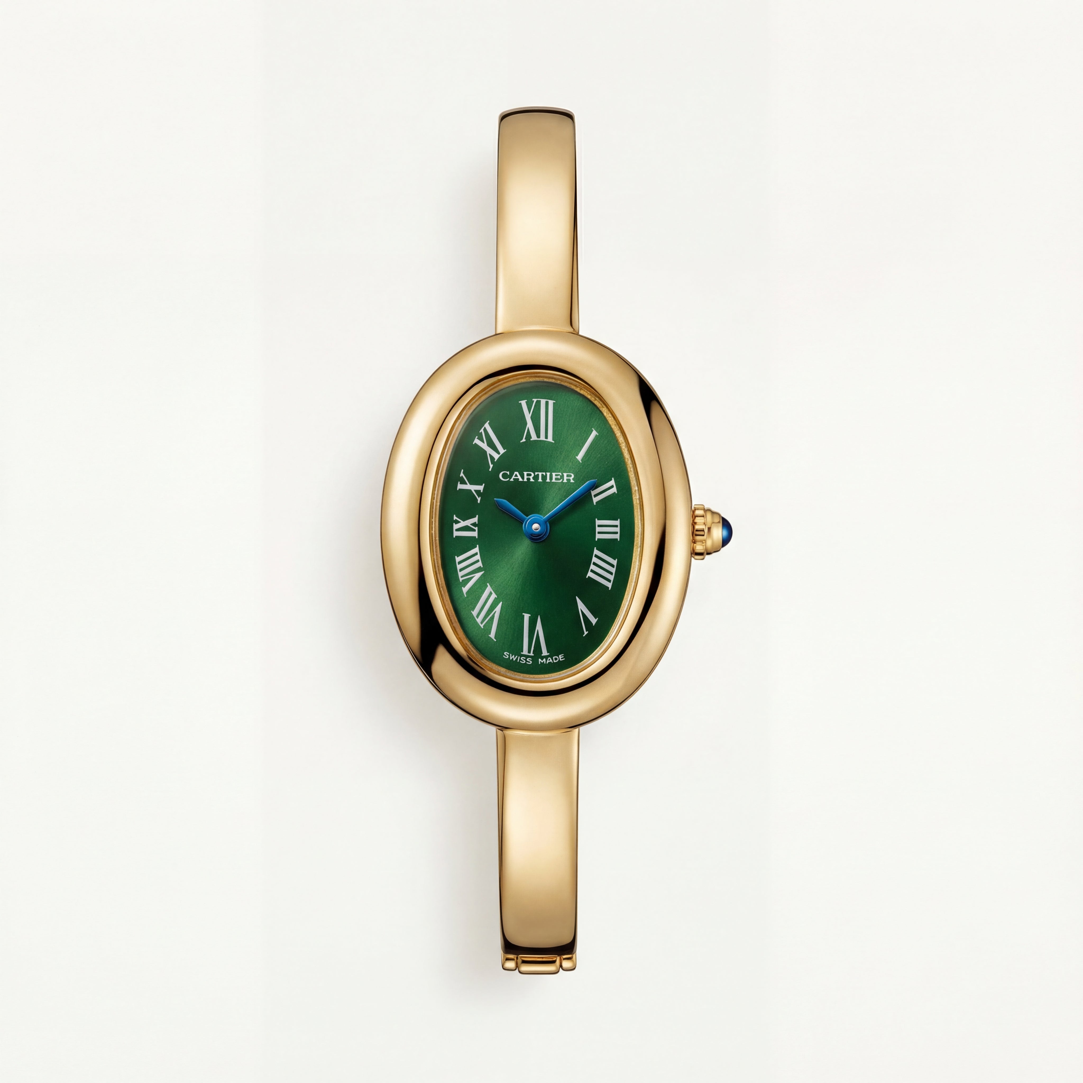 Emerald Oval Roman Dial Bangle Watch – Gold Prestige Heritage Edition