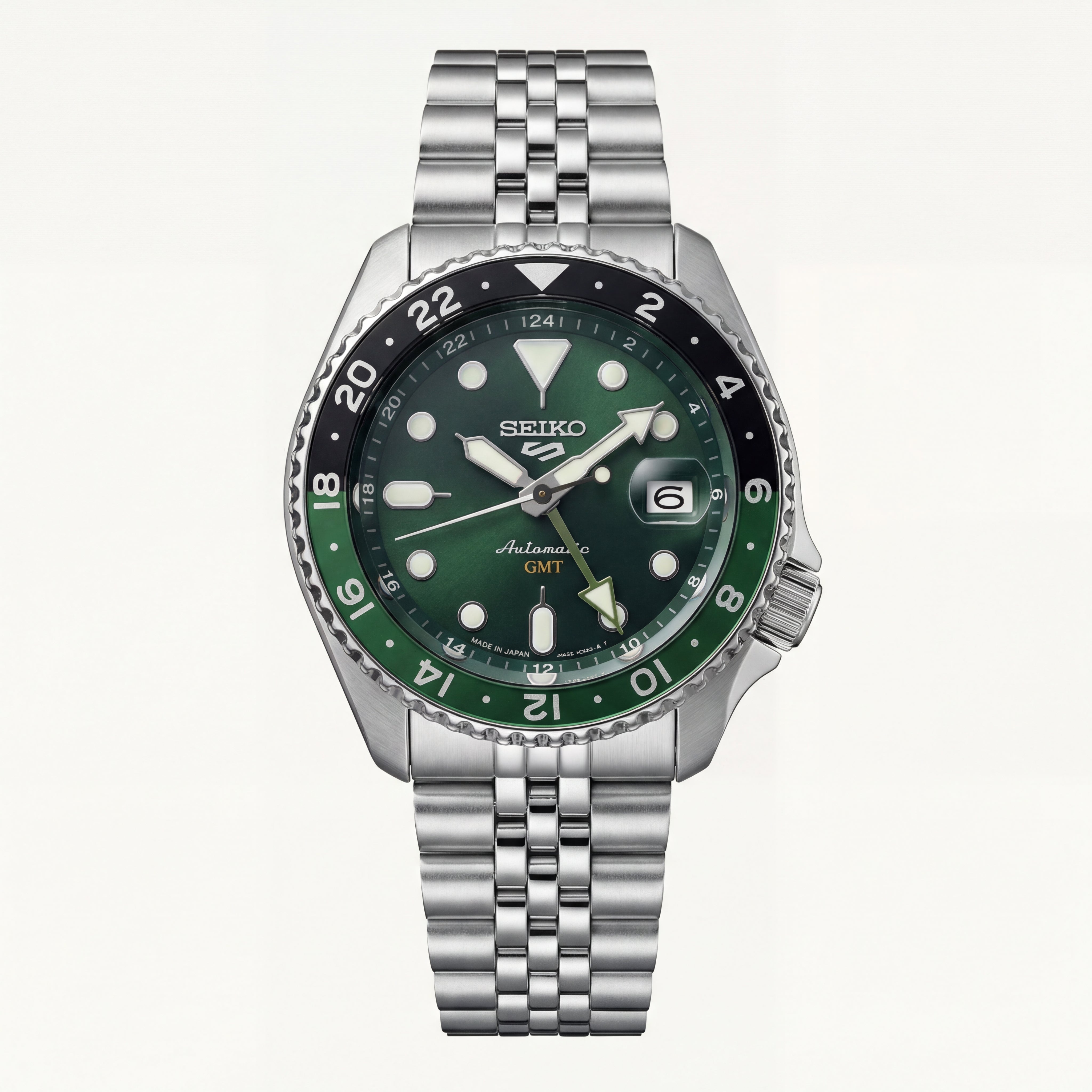 Emerald Green GMT Steel Watch