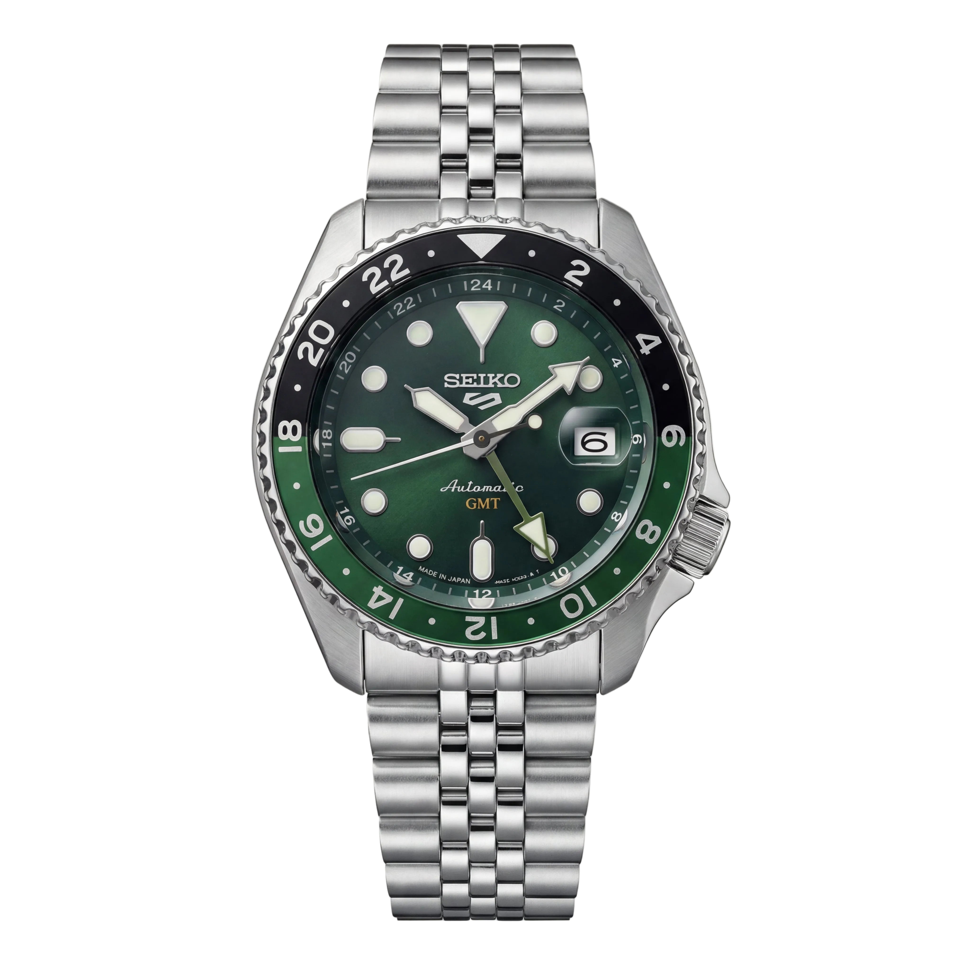 Emerald Green GMT Steel Watch
