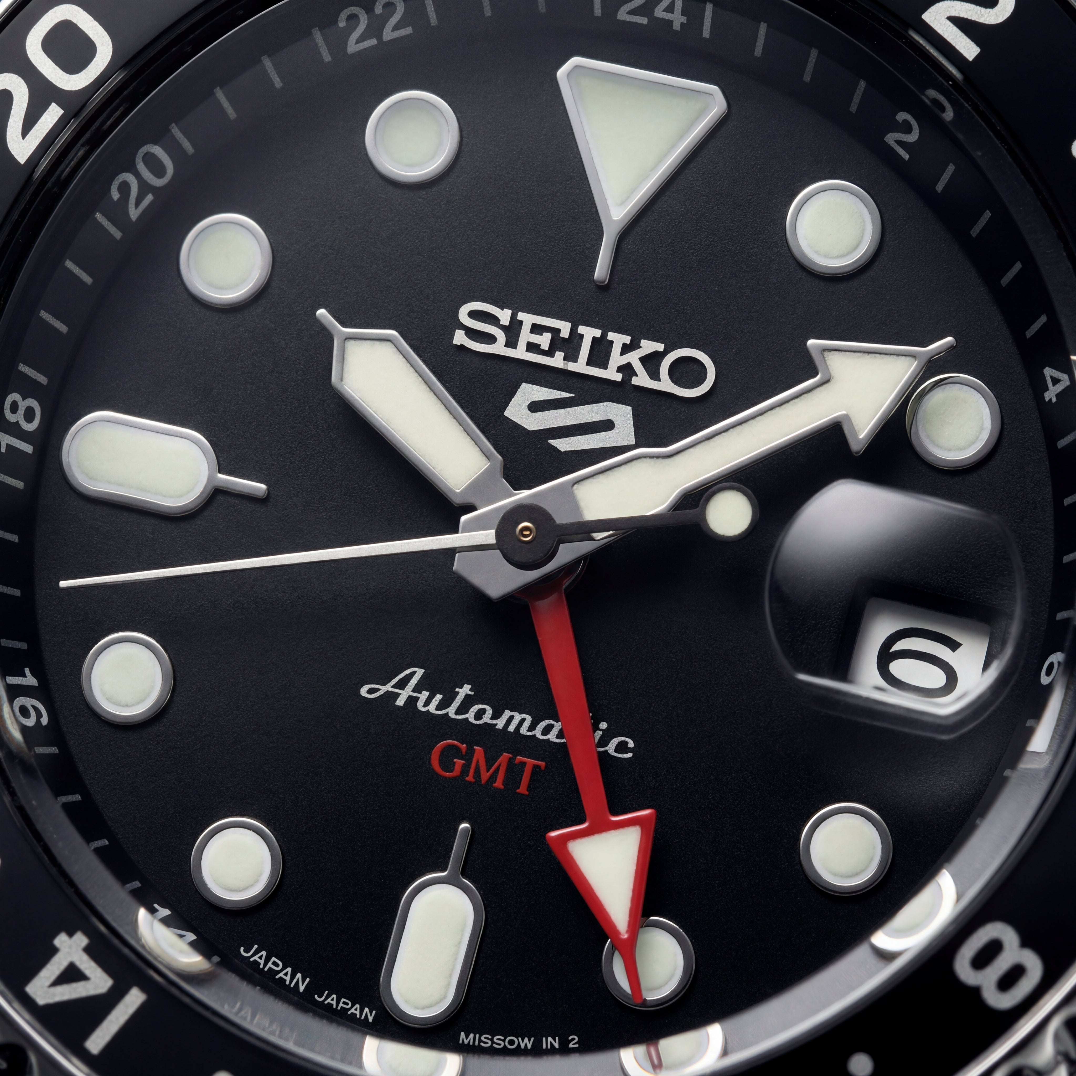 Midnight Black Dual-Tone GMT Steel Watch