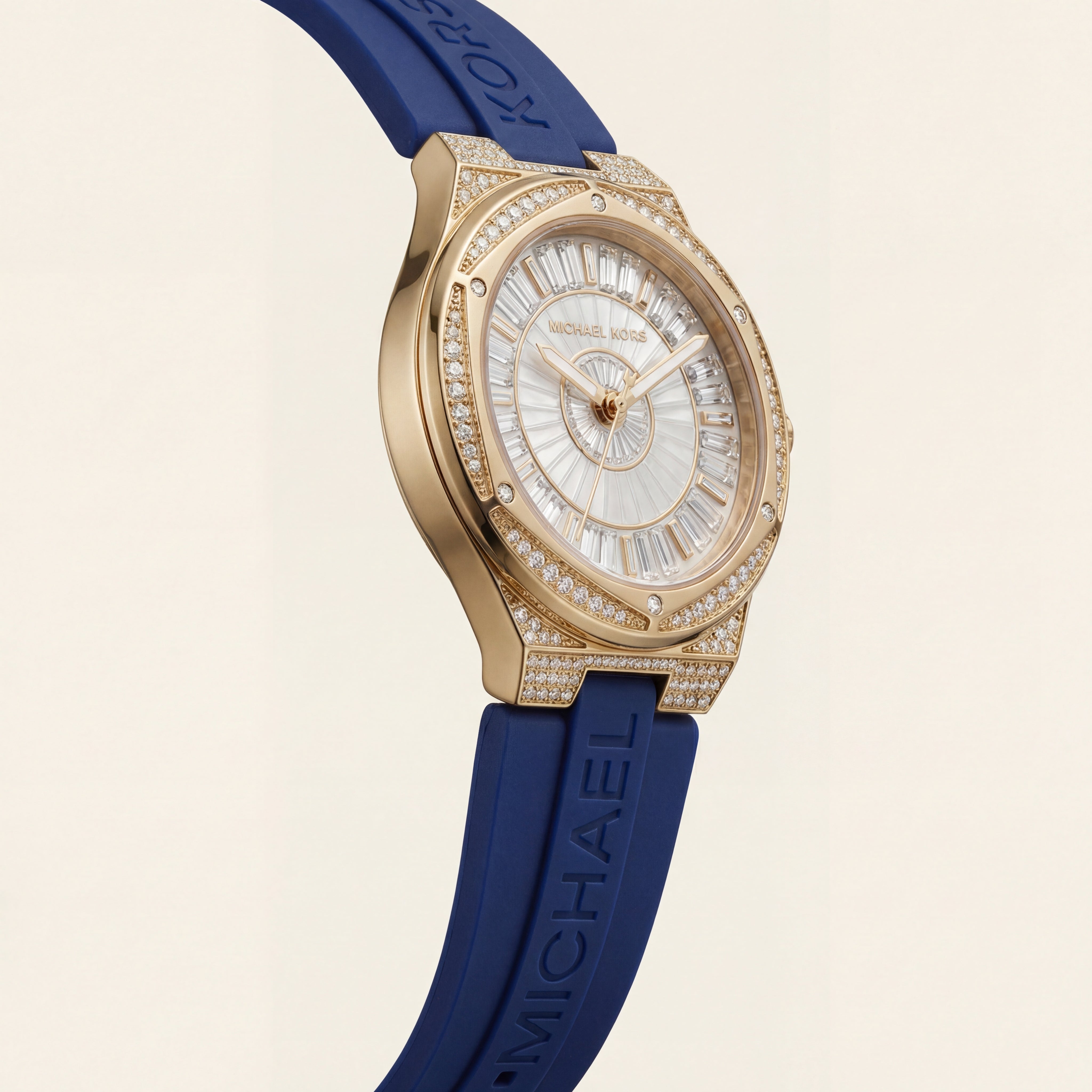 Crystal Halo Gold Sport Watch – Black Strap Signature Edition