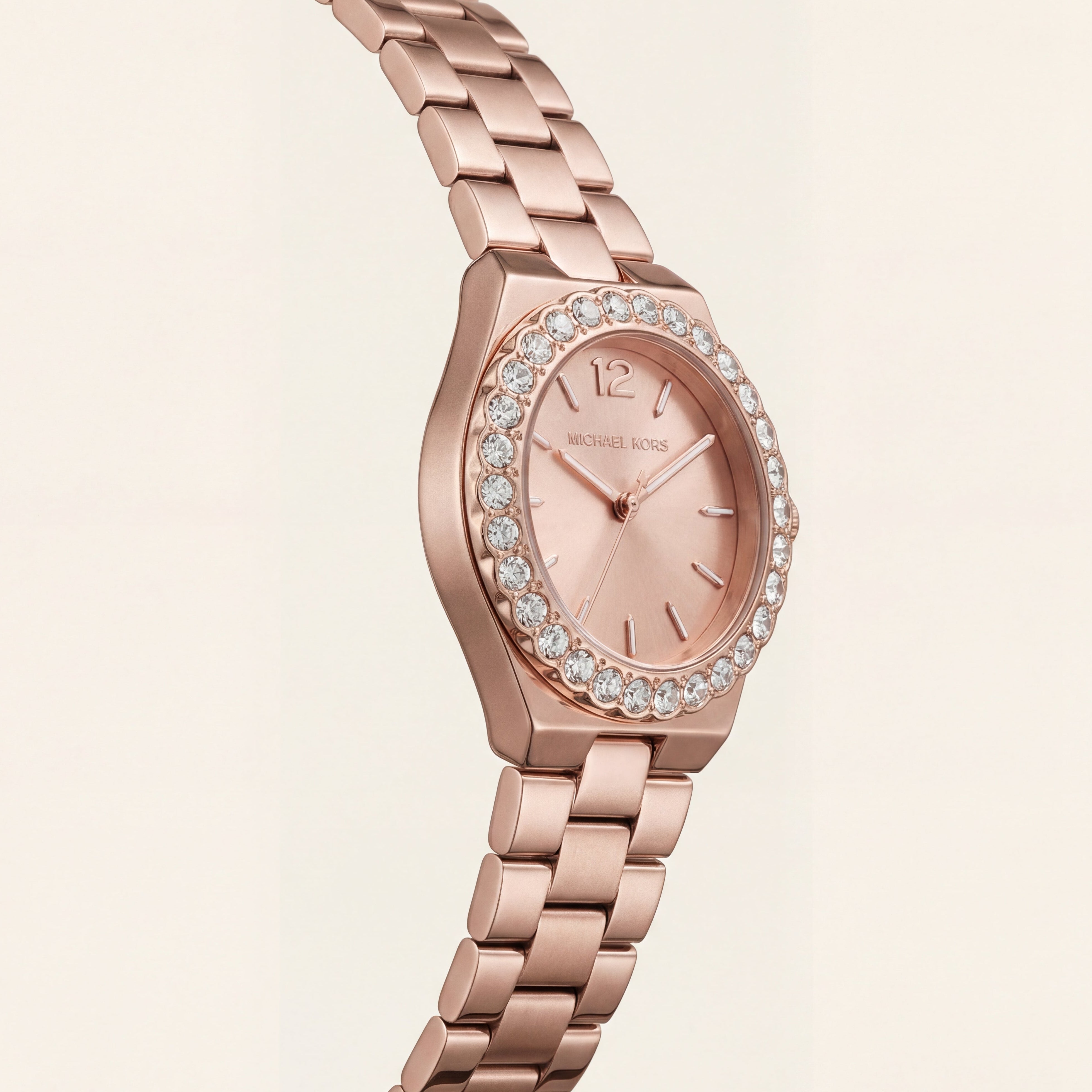 Rose Gold Crystal Bezel Watch – Blush Radiance Edition