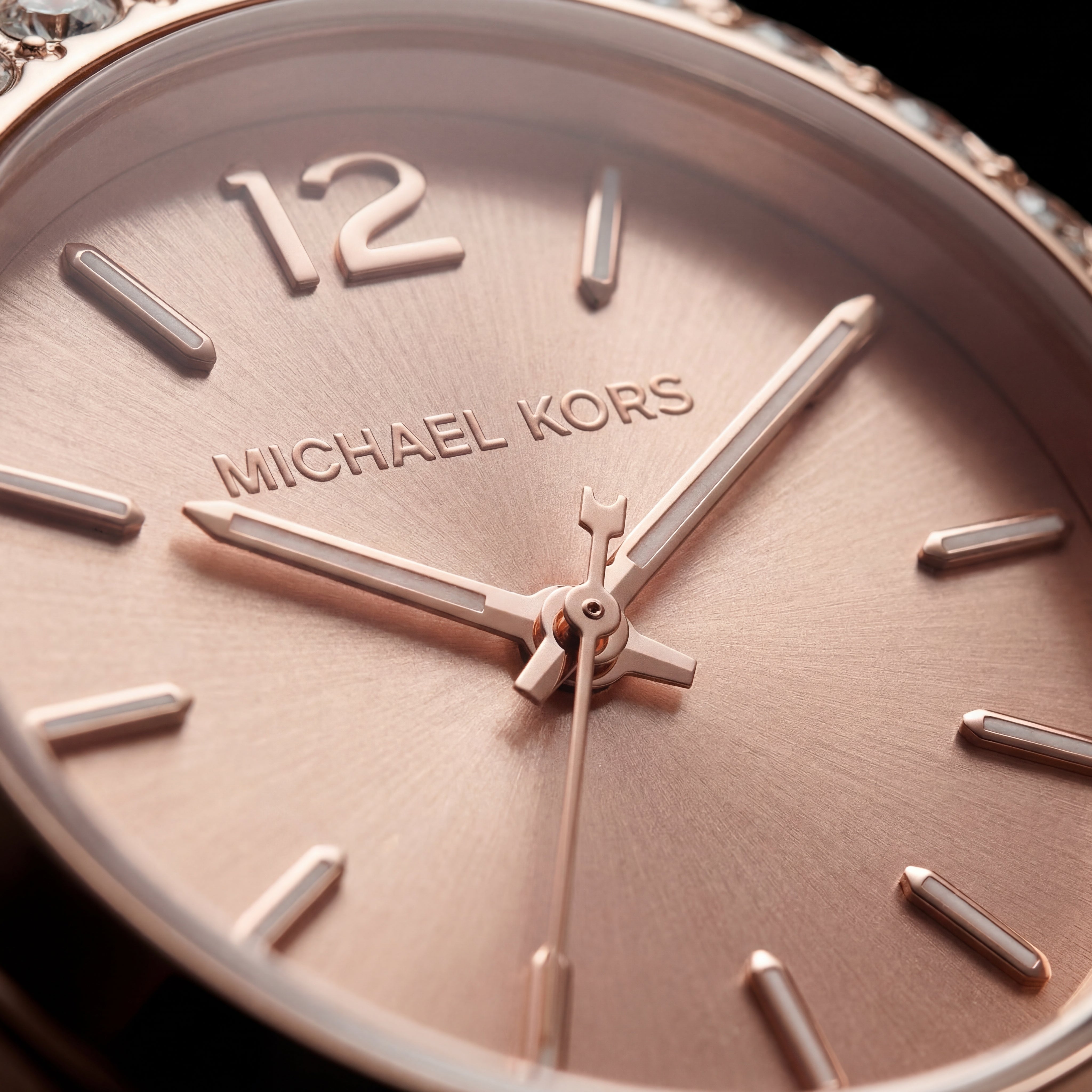 Rose Gold Crystal Bezel Watch – Blush Radiance Edition