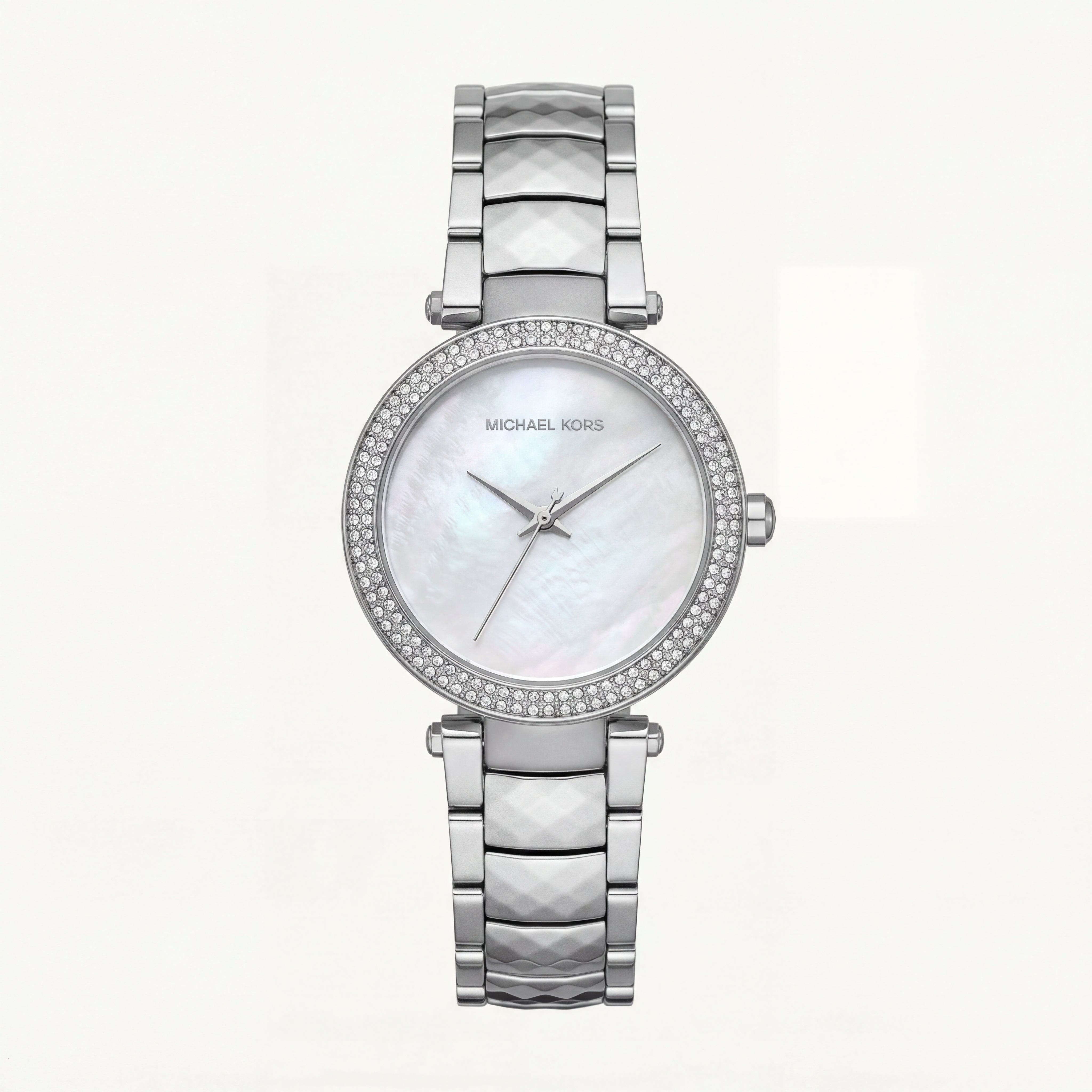 Silver Pearl Crystal Watch – Icy Luxe Edition
