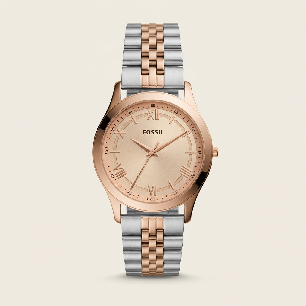 Two-Tone Rose Gold Champagne Dial Classic Quartz Watch