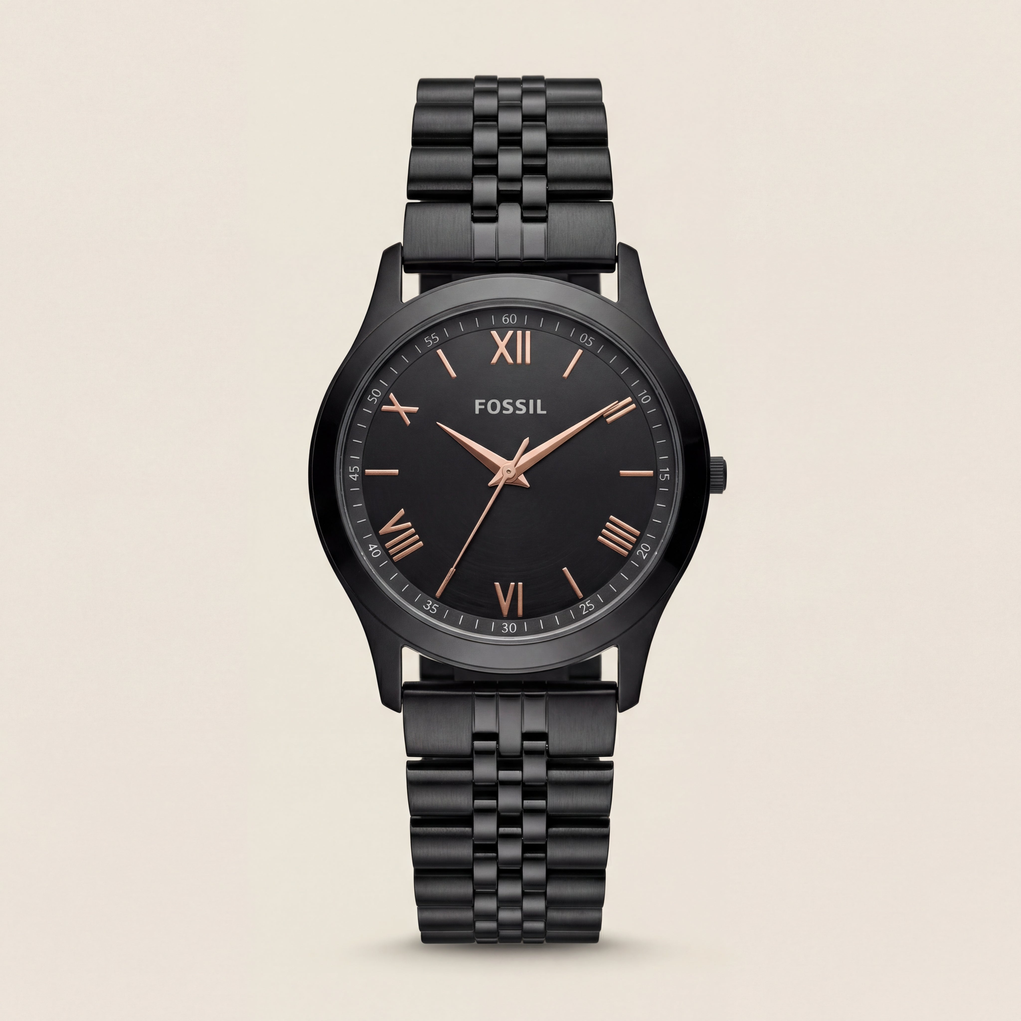 Black Steel Black Dial Classic Quartz Watch