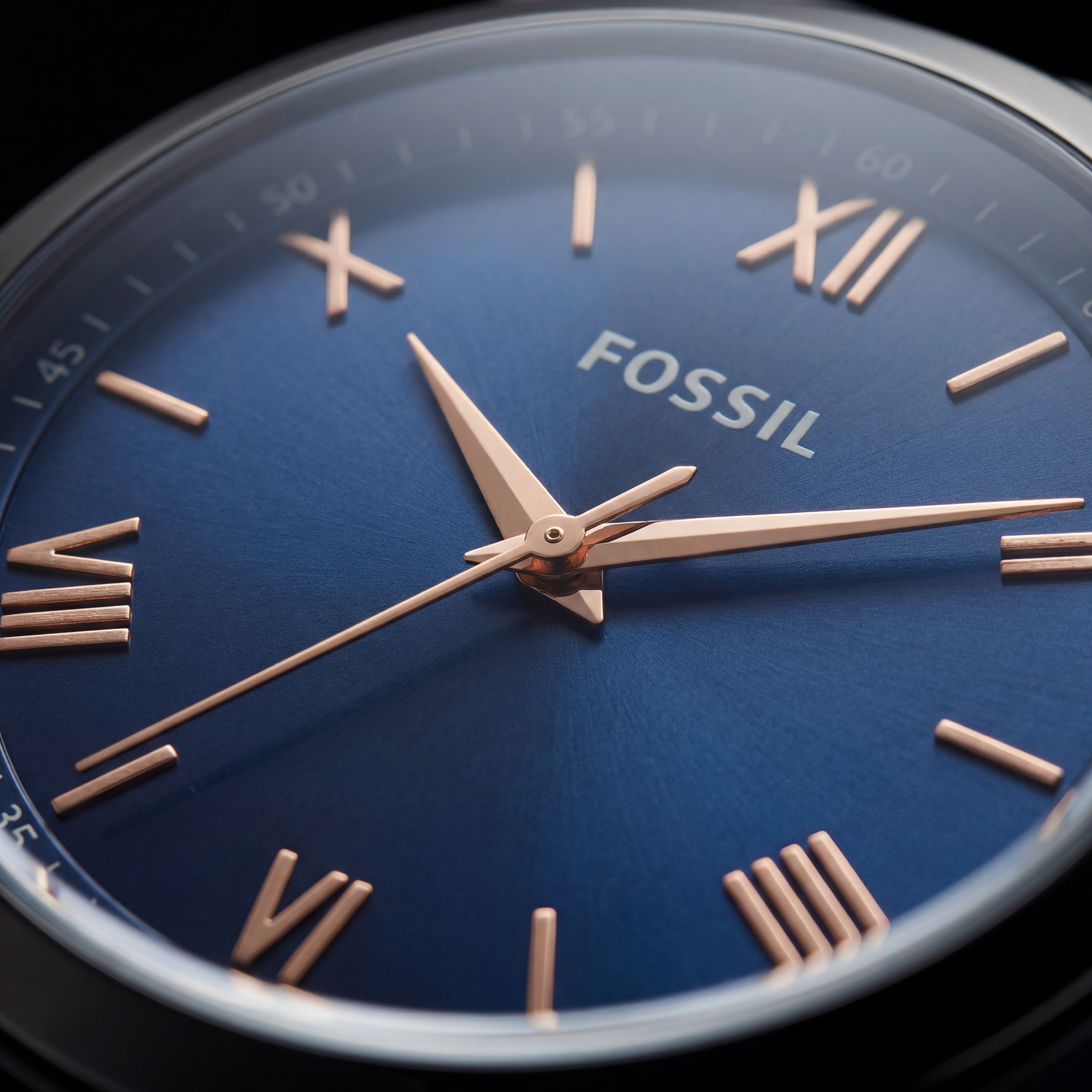 Black Steel Blue Dial Classic Quartz Watch