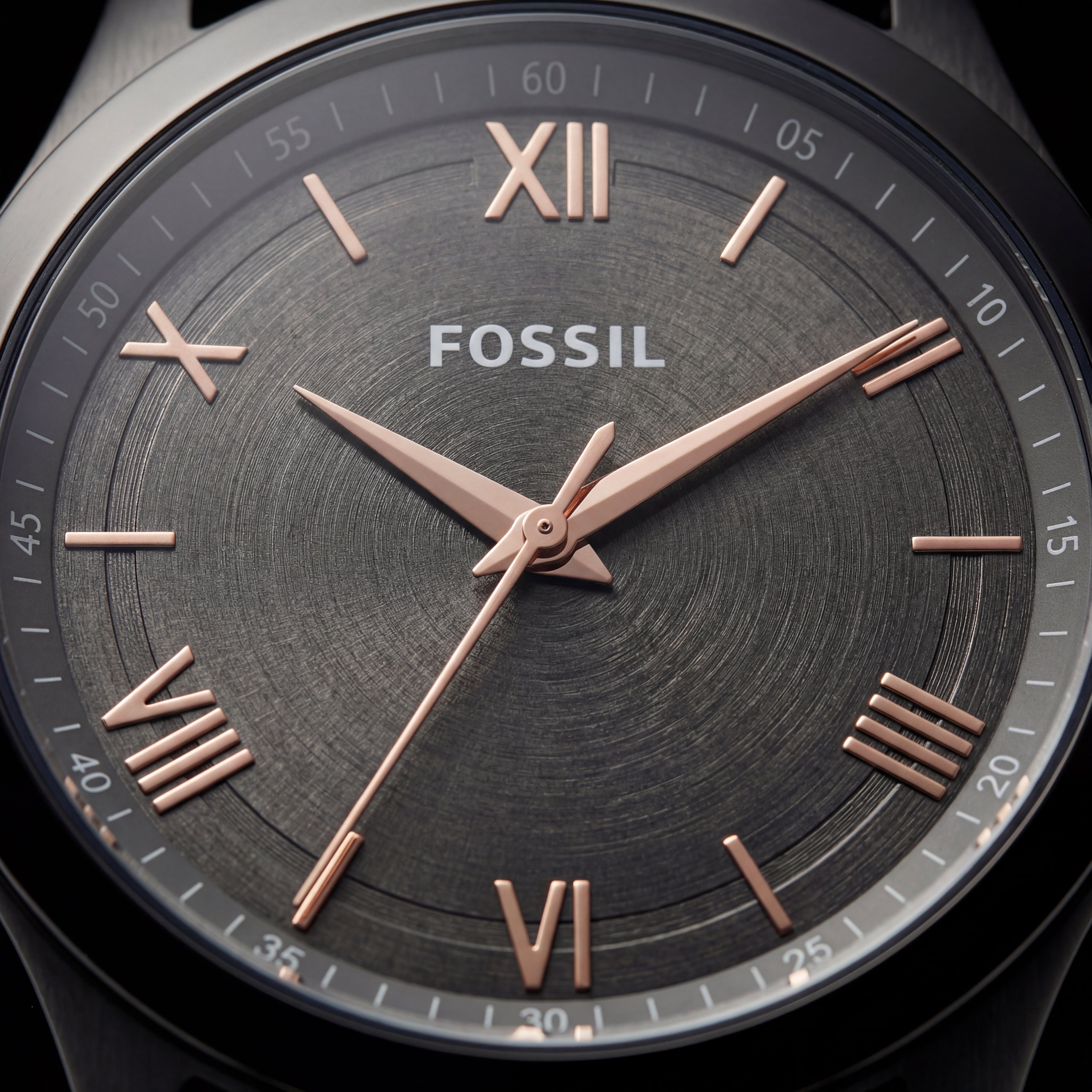 Black Steel Charcoal Dial Classic Quartz Watch