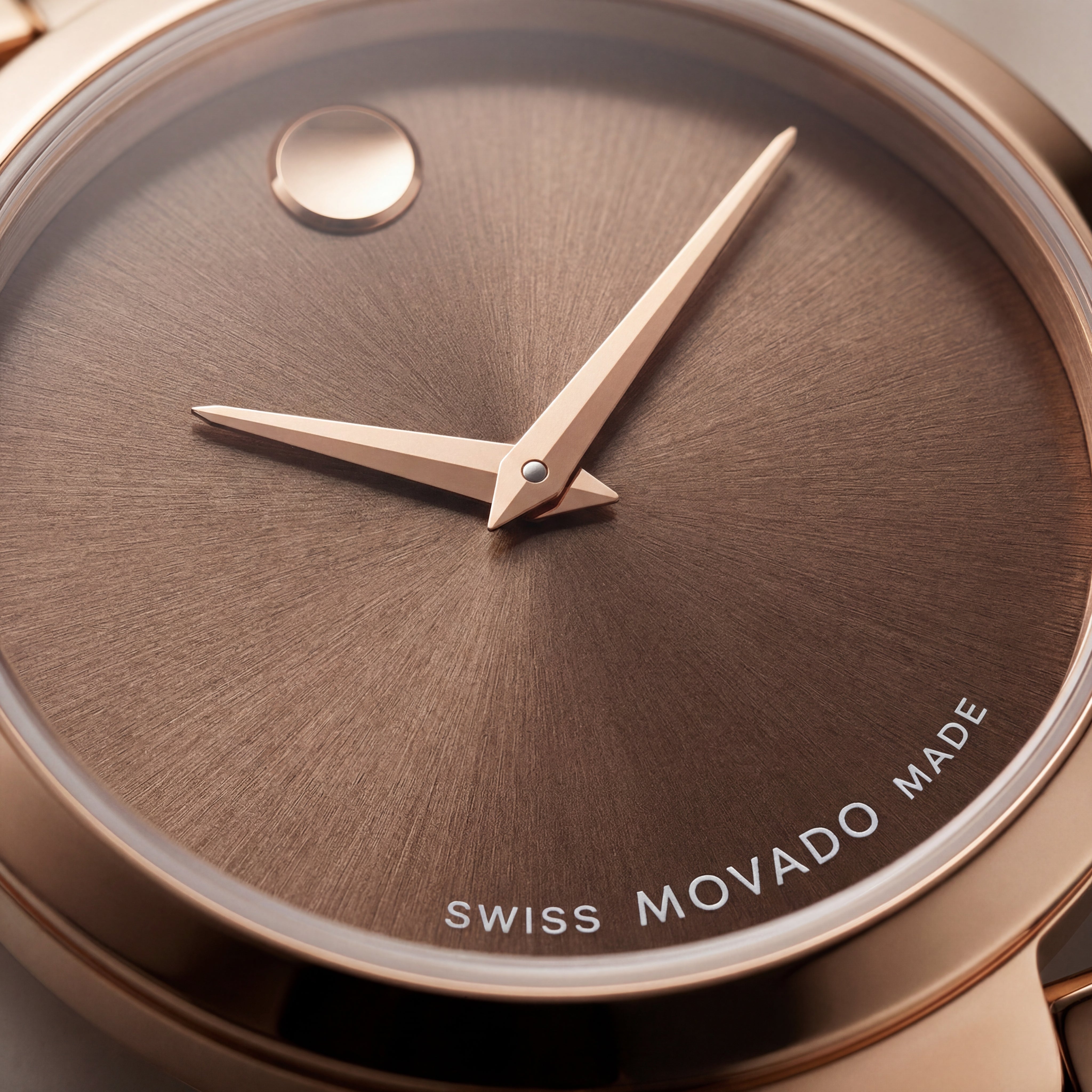 Rose Gold Minimalist Brown Sunray Dial Luxury Bracelet Watch – Women