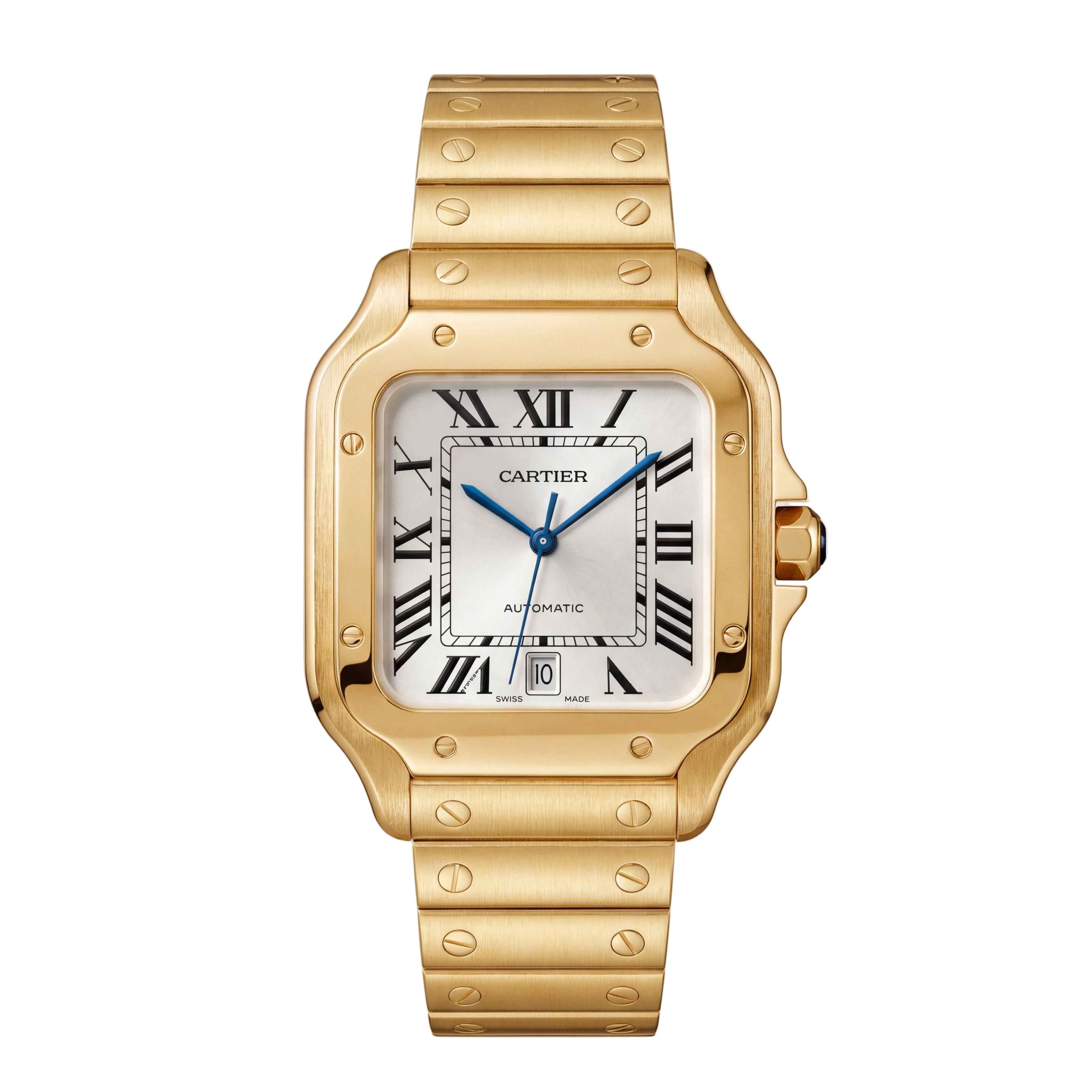 Golden Sunray Square Automatic Roman Dial Steel Watch