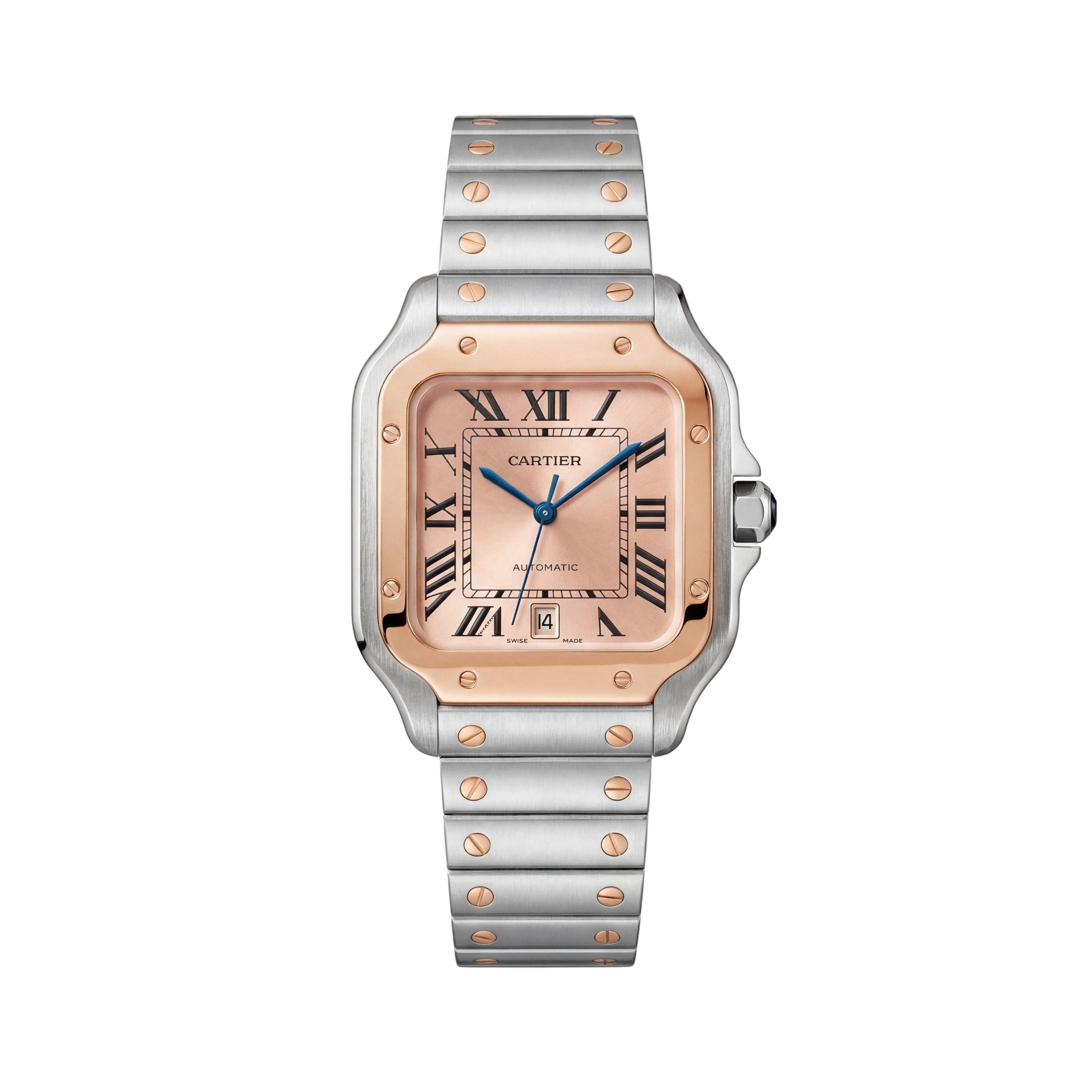 Champagne Gold Square Automatic Roman Dial Steel Watch