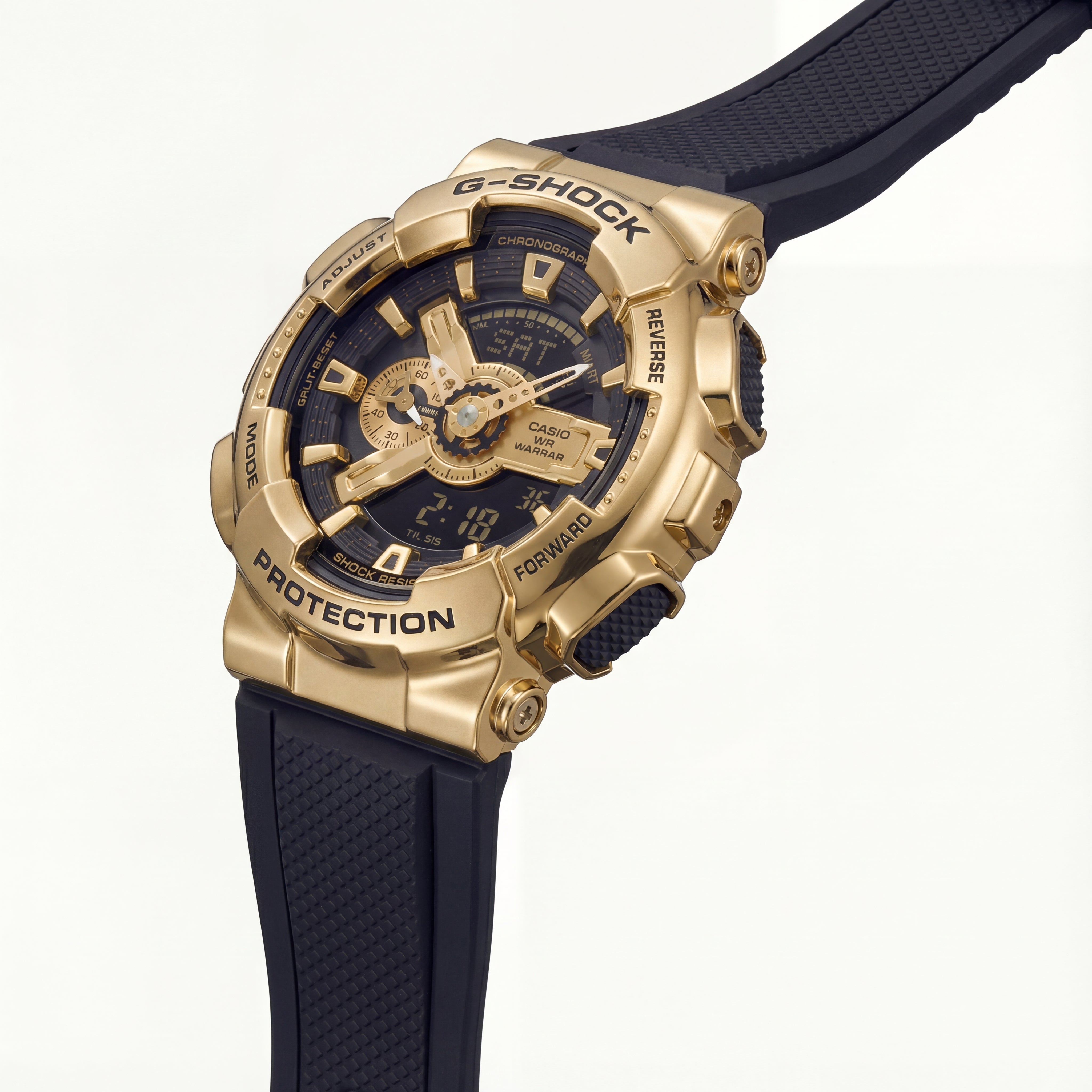 Gold & Navy Heavy-Duty Hybrid Chronograph Sports Watch