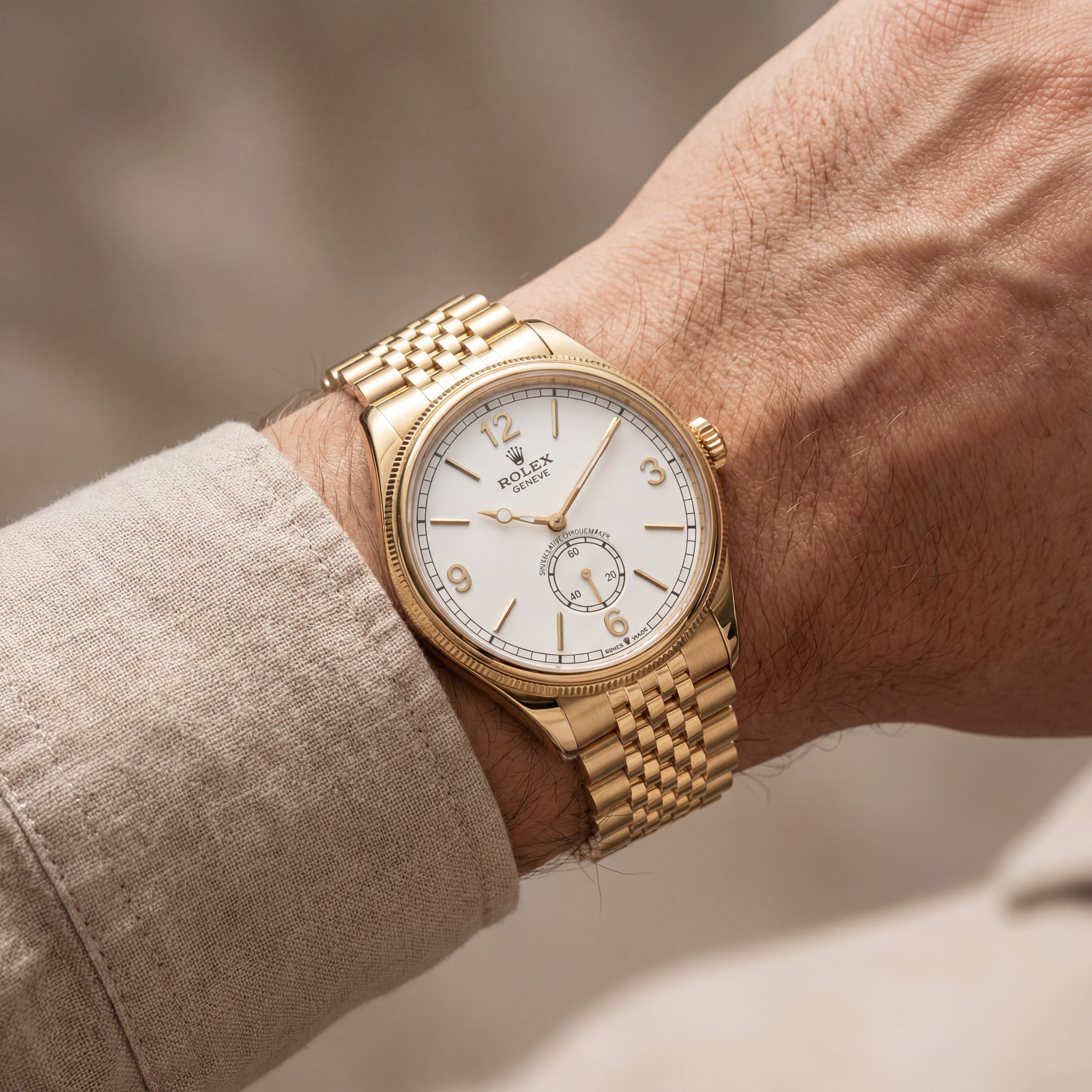 R0LEX Heritage Gold Small Seconds Watch