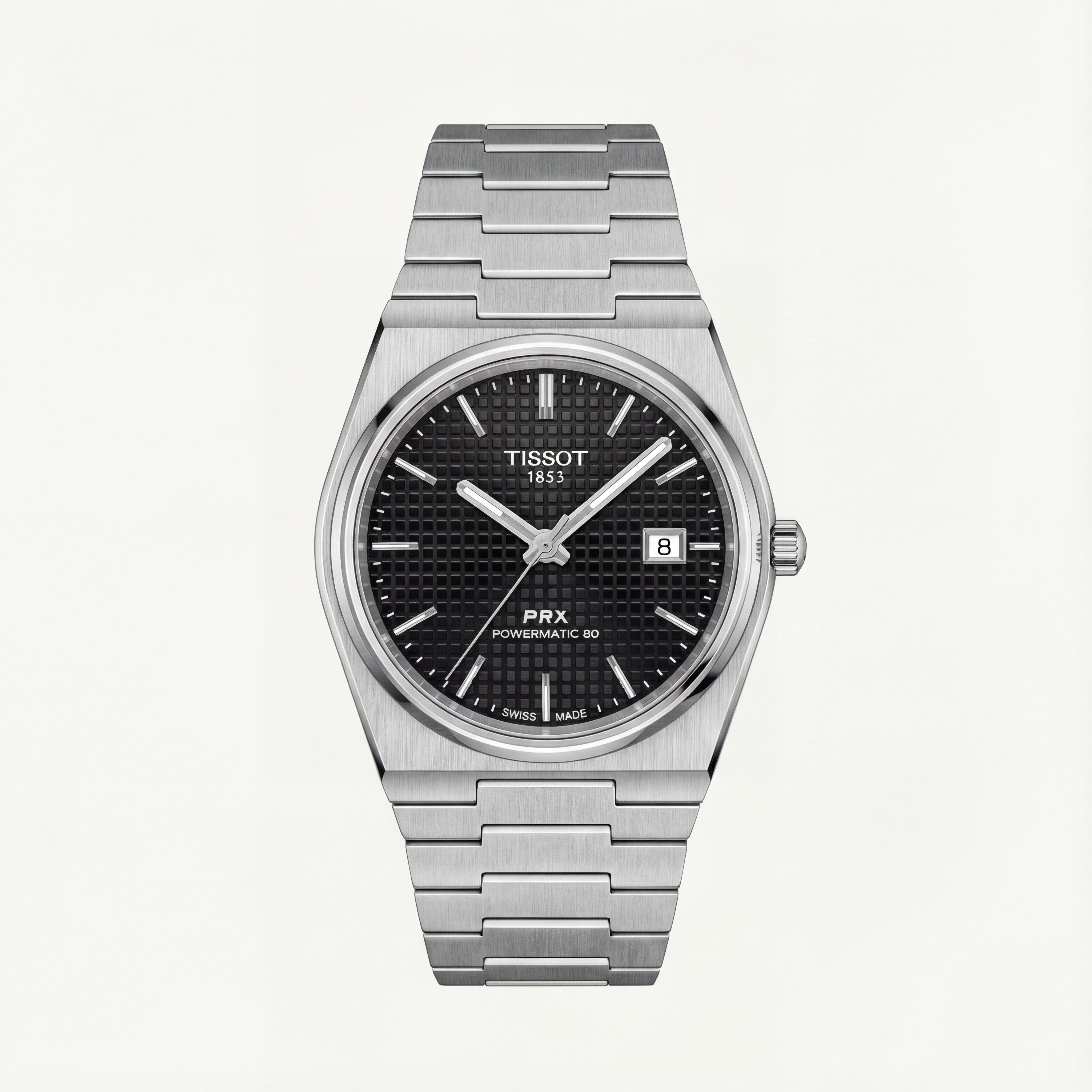 Centrix Black Waffle Dial Automatic Silver Watch