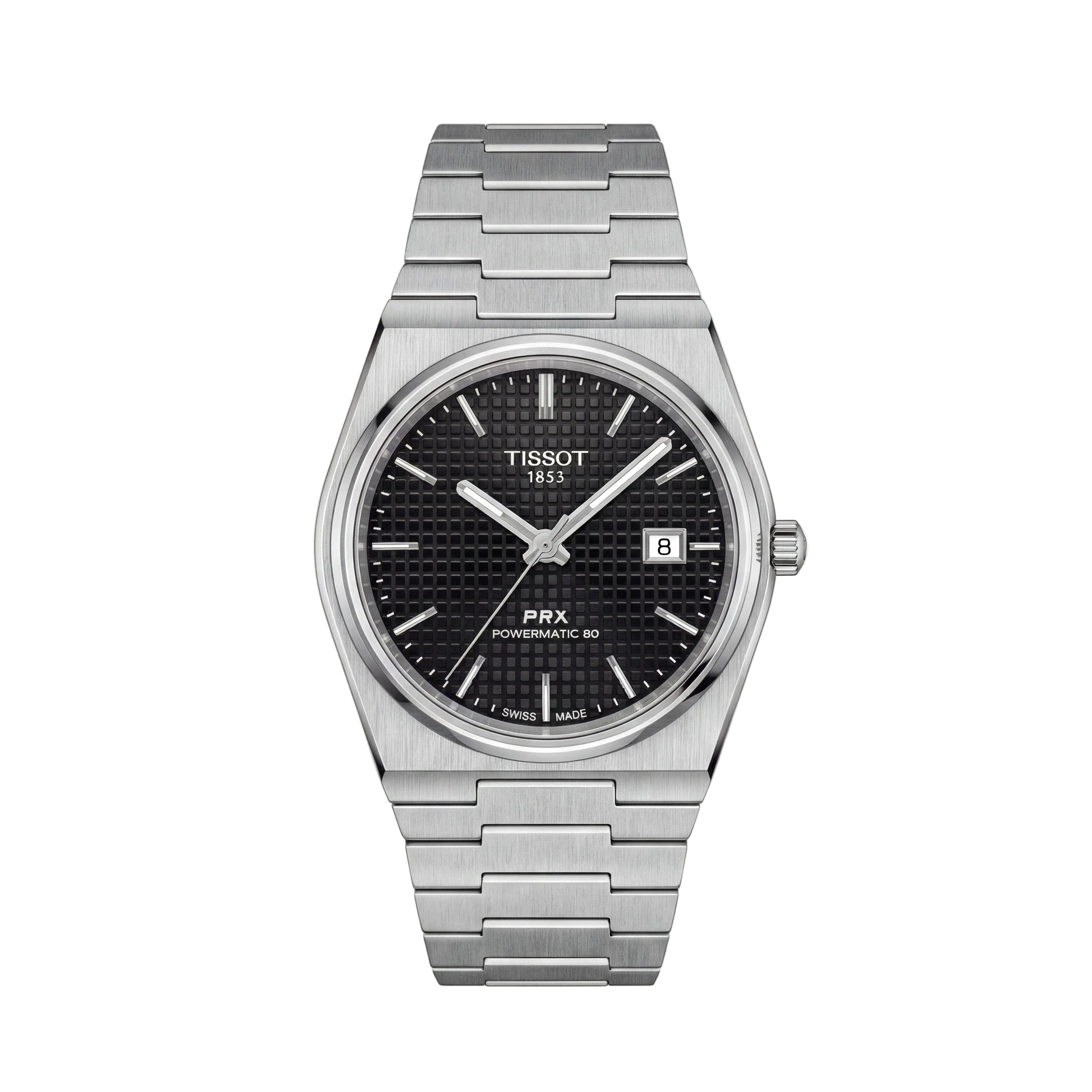 Centrix Black Waffle Dial Silver Watch