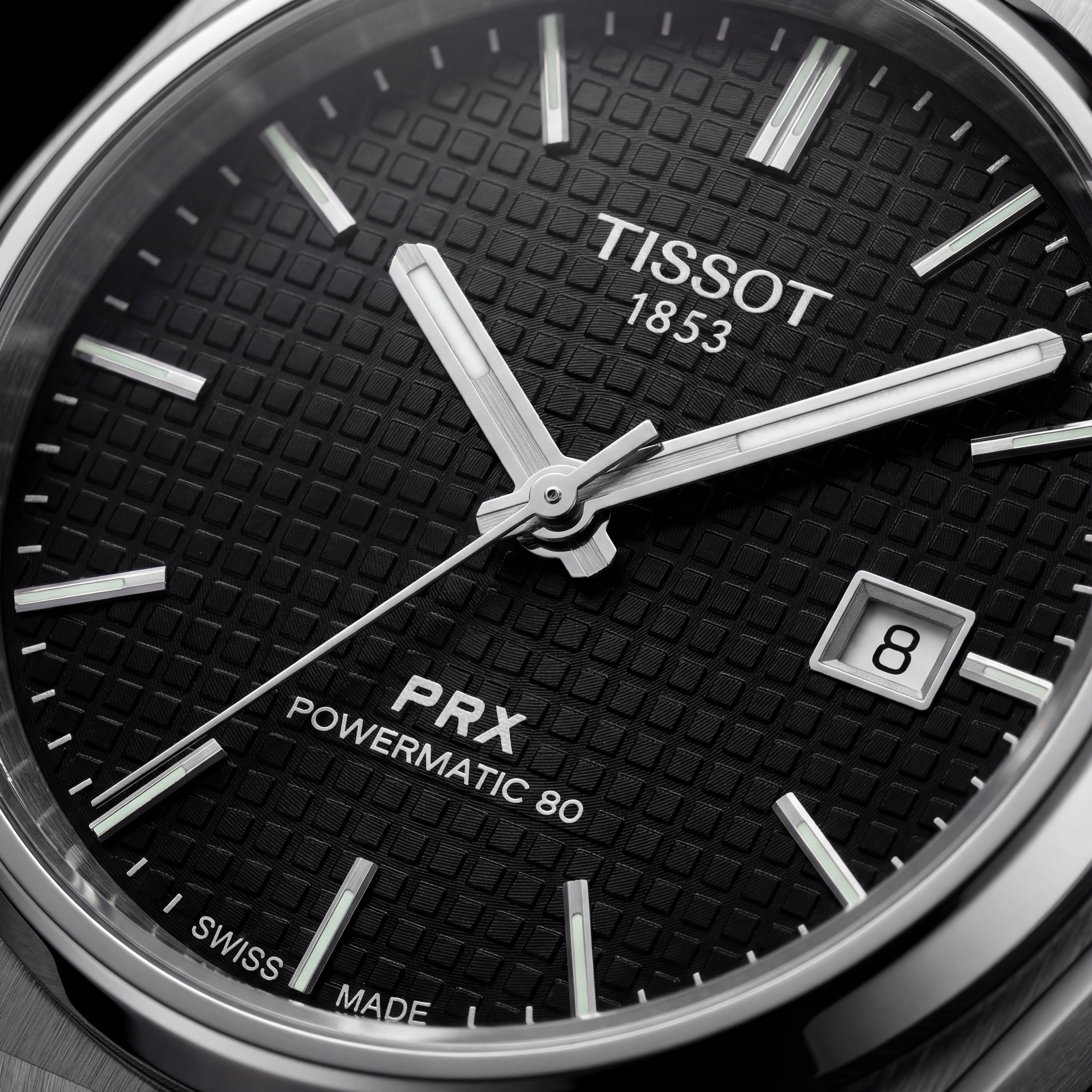 Centrix Black Waffle Dial Automatic Silver Watch