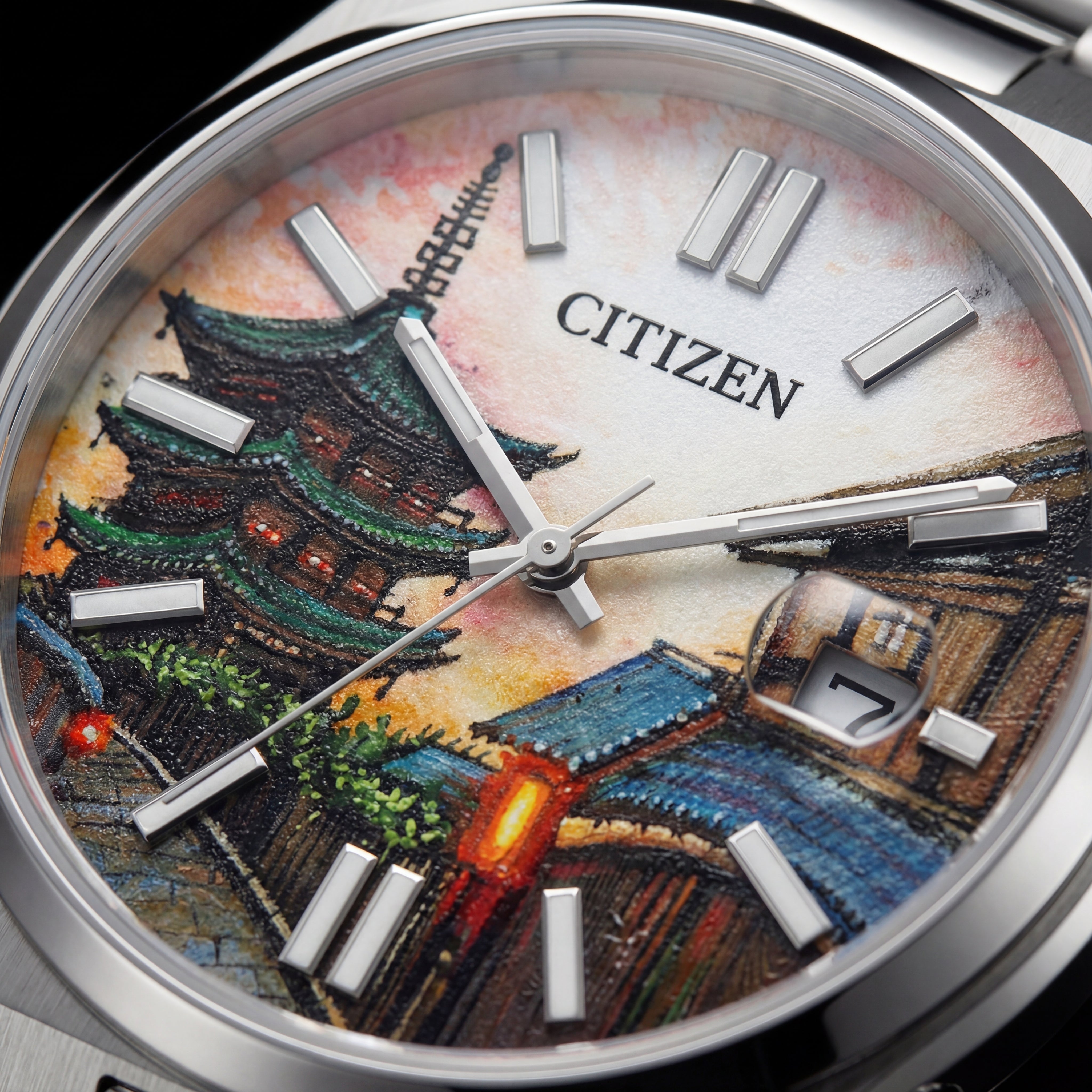 Kyoto Heritage Art Dial Silver Watch