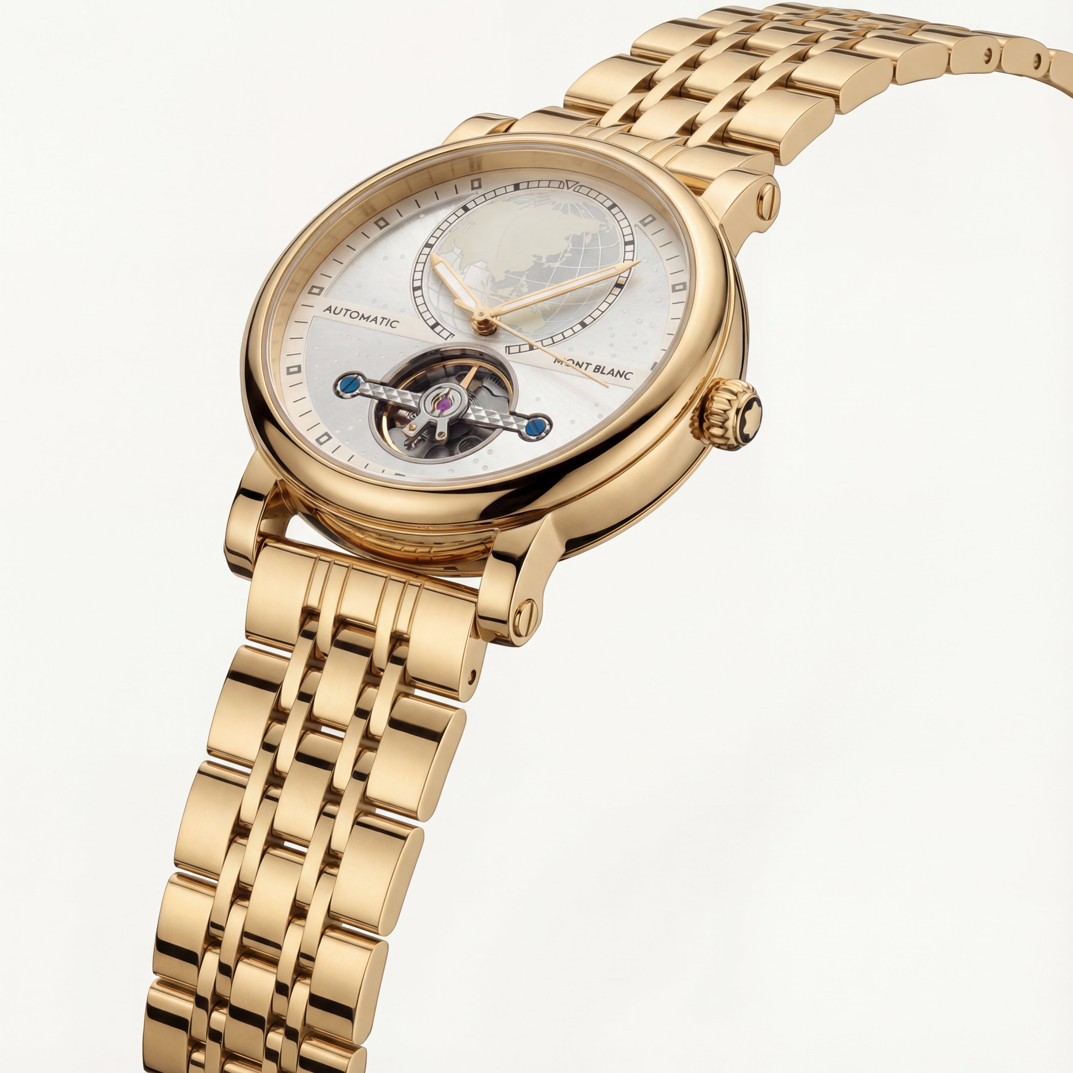 Royal Gold World Dial Open-Heart Automatic Men’s Watch